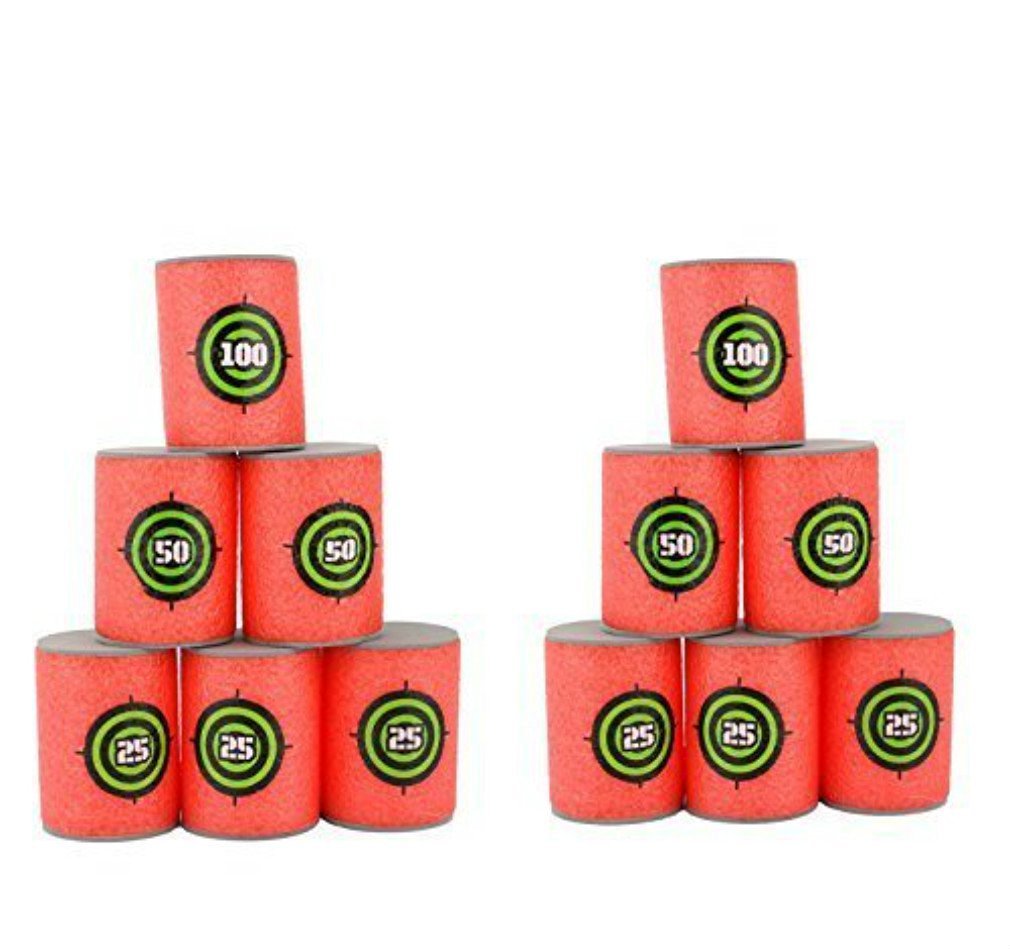 EKIND Foam Can Target - Compatible with Nerf Elite Series Blasters, Dart Shooting Target Game for Kids & Adults - Perfect for Indoor/Outdoor Backyard Battles and Nerf War Parties