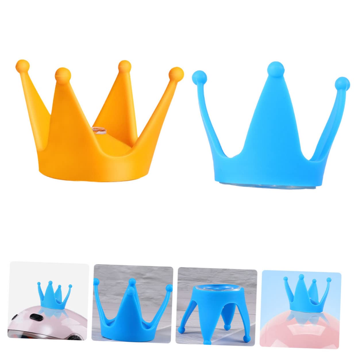 HONMEET 2 Sets Suction Cup Crown Braids Accessories - Motorcycle Helmet Decor, Beanie Jewelry & Key Dish Decor - Fun Costume Party Hair Accessories for Kids & Adults