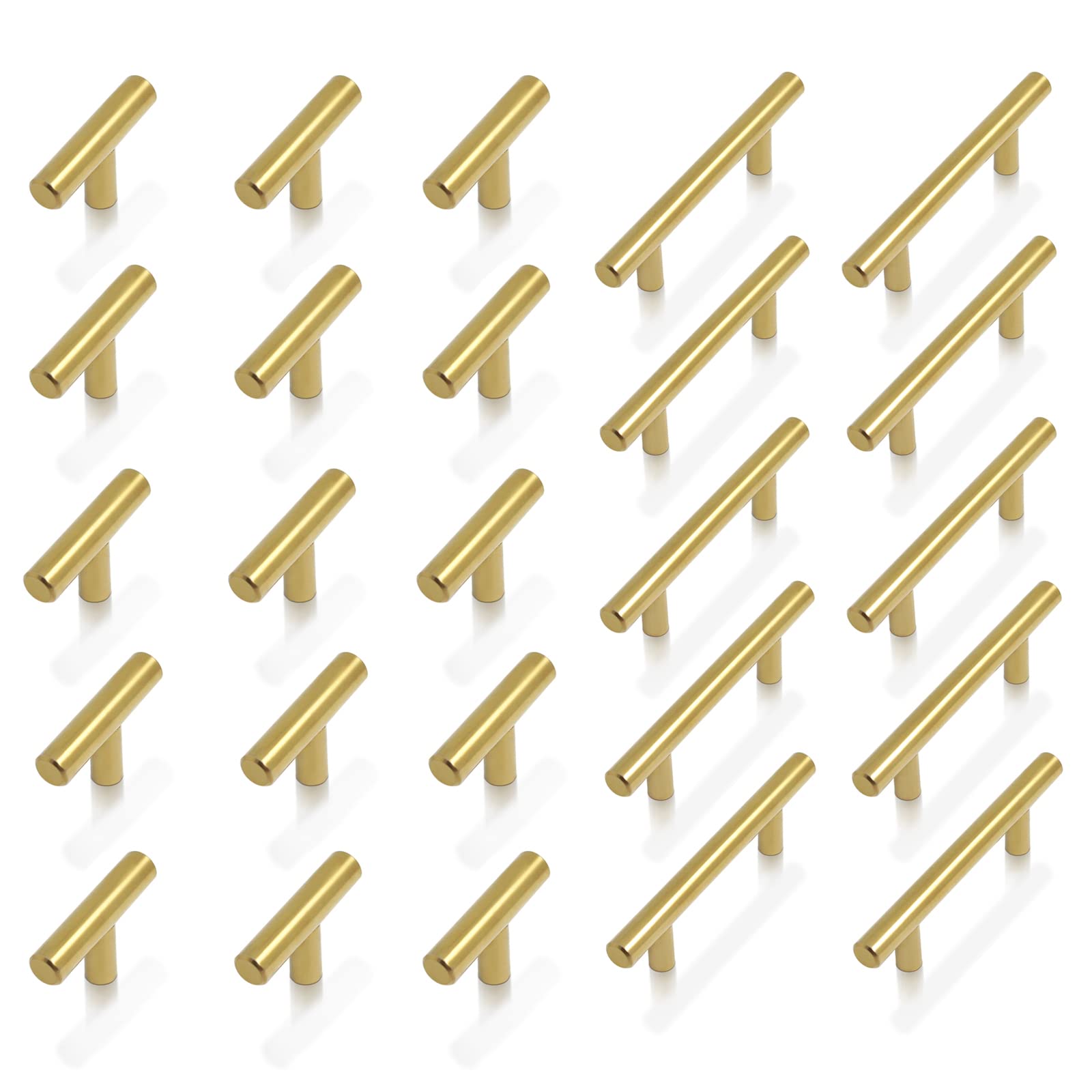 15-Pack Brushed Brass Cabinet Knobs 2