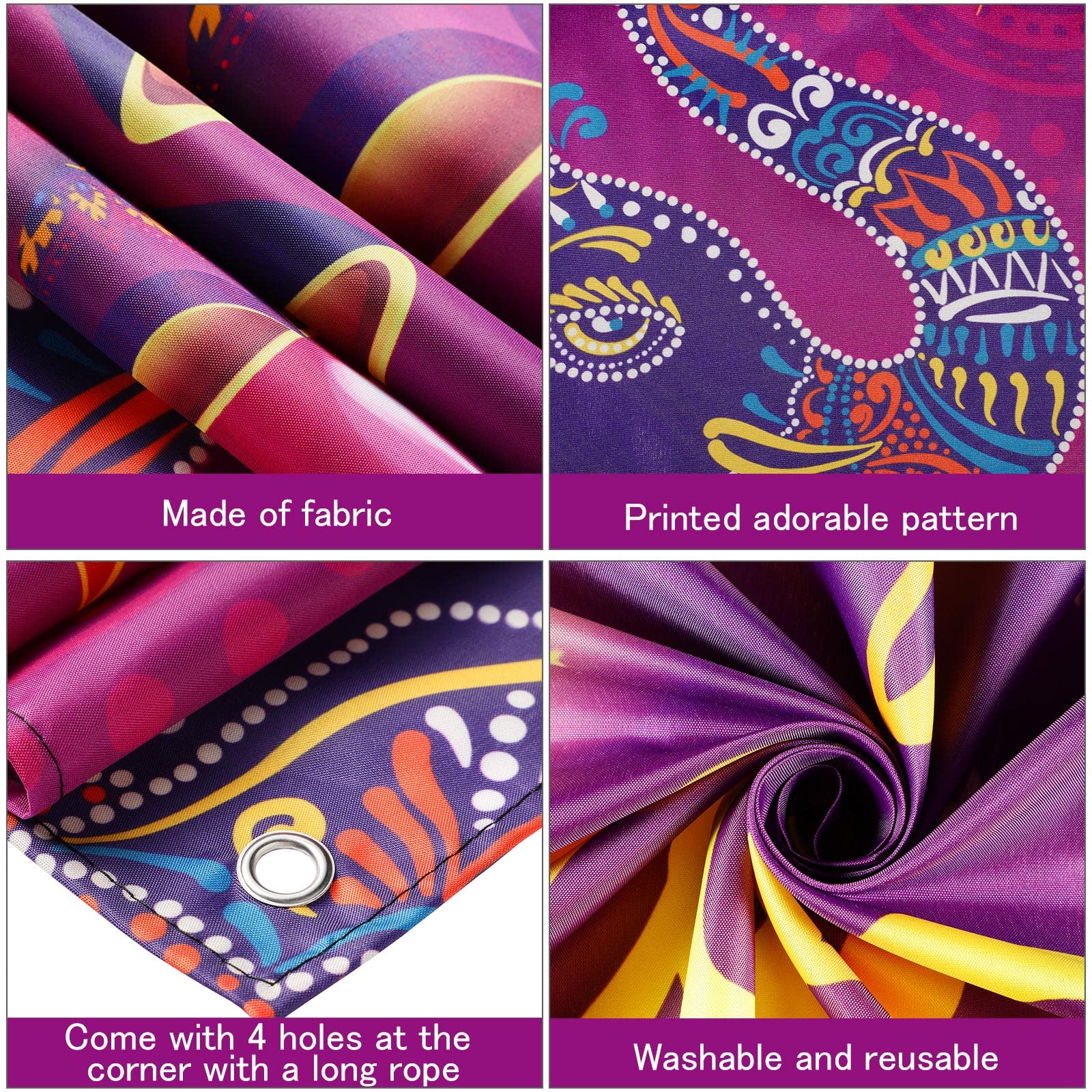 Happy Diwali Backdrop Banner 72x43 Inch - Indian Festival Party Decorations, Photography Background for Wall Porch Door - Diwali Light Celebration Supplies for Home Decor & Social Media Photos