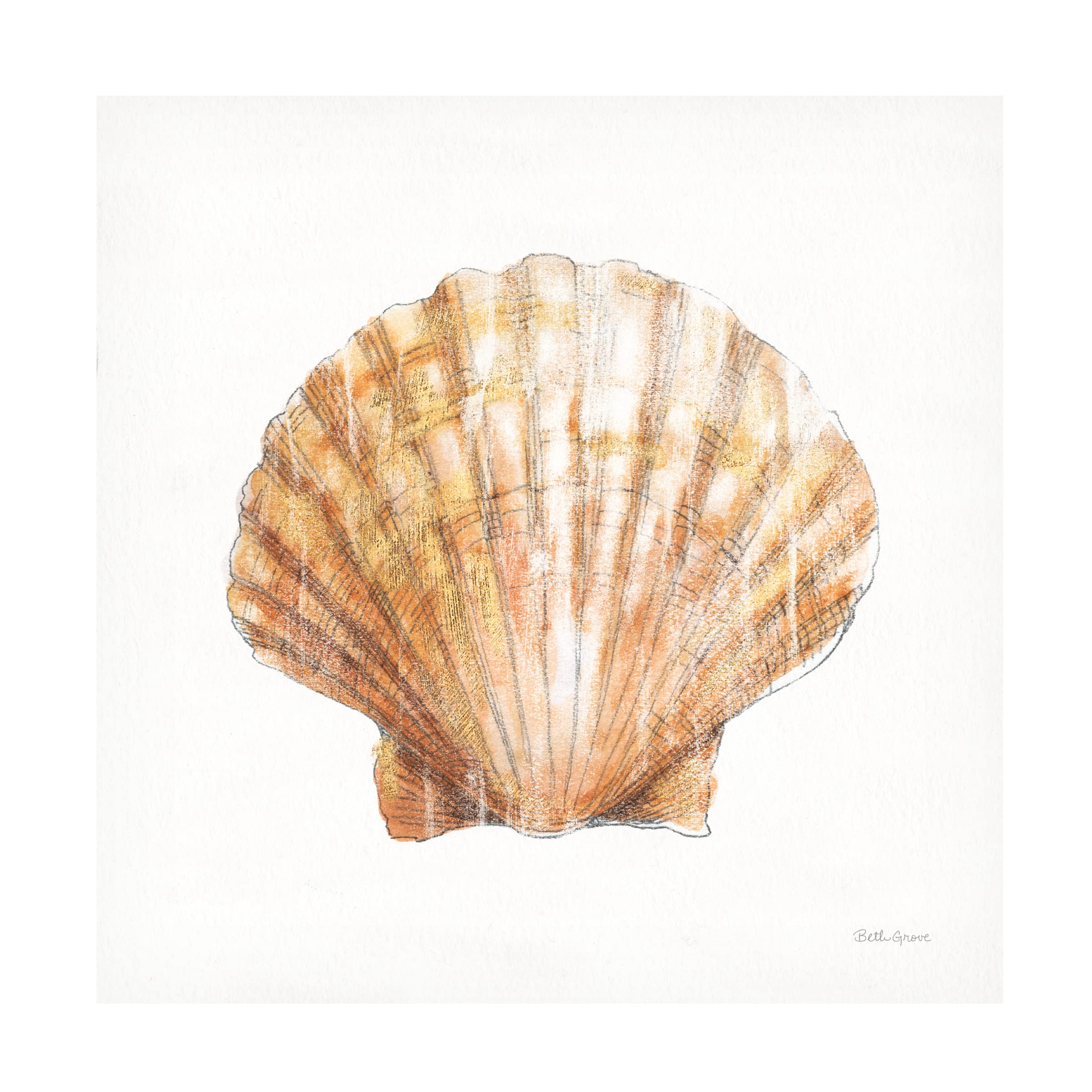 Beth Grove 'Golden Treasures VIII on White' Canvas Wall Art Print - Elegant Home Decor for Living Room, Bedroom & Office