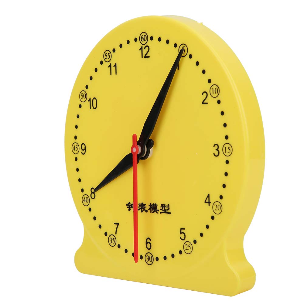Pssopp 2-Pack Yellow Kids Learning Clock Toy - Educational Time Teaching Tool for Children, Science Classroom Supplies (Random Pointer Color) | Perfect for Homeschooling, Preschool & Montessori Activities
