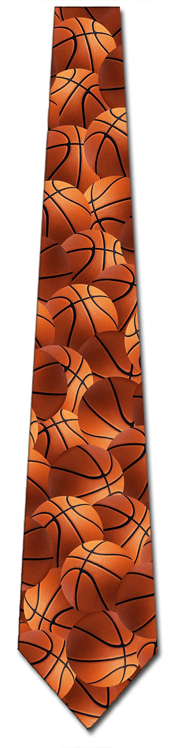 Three Rooker Basketball Necktie for Men - Stylish Sports Tie for Basketball Fans, Office Wear, and Game Day Outfits