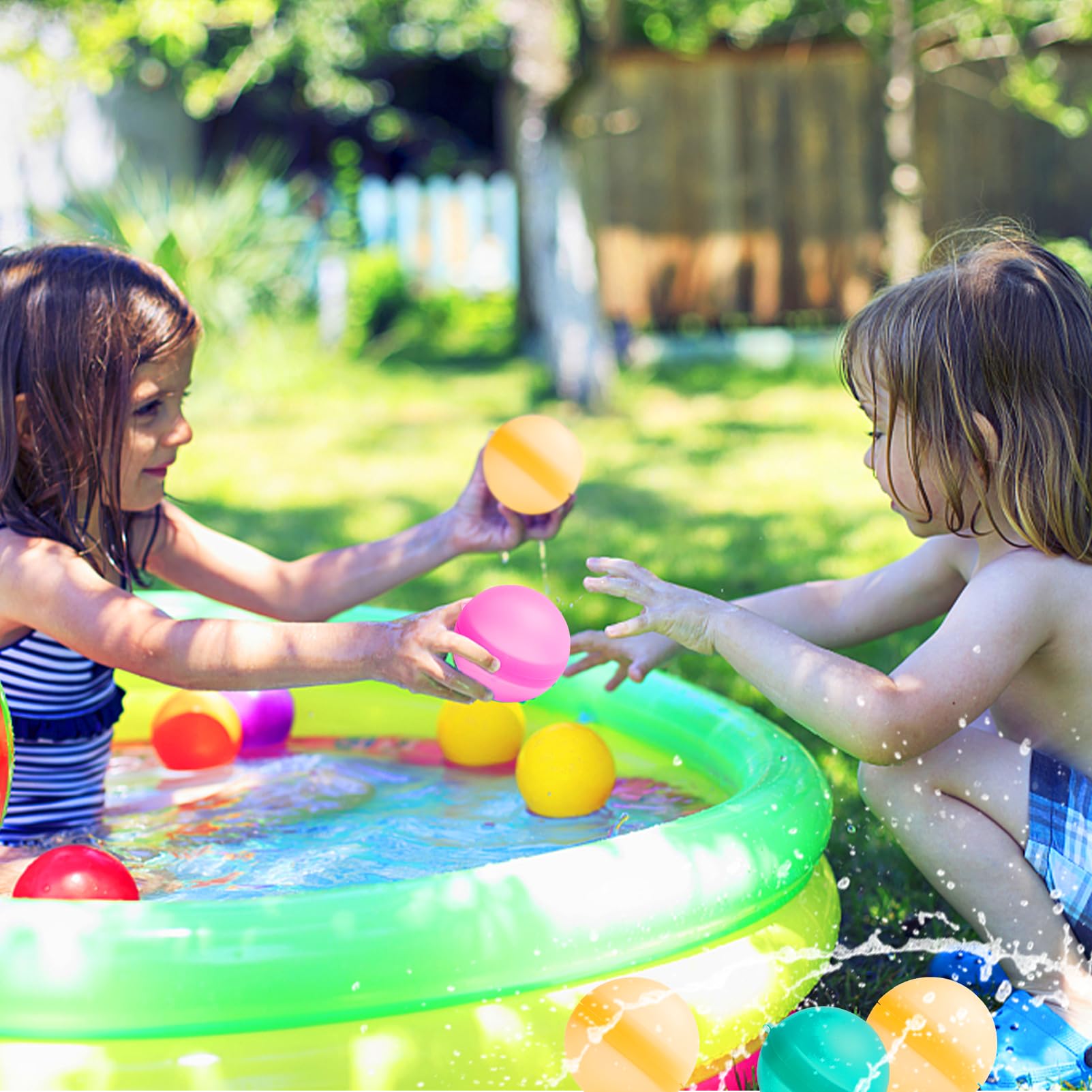 8 Self-Sealing Water Balloons - Reusable Silicone Water Bombs for Kids, Summer Outdoor Water Play, Pool, Beach, Water Toys for Backyard Fun & Splash Battles