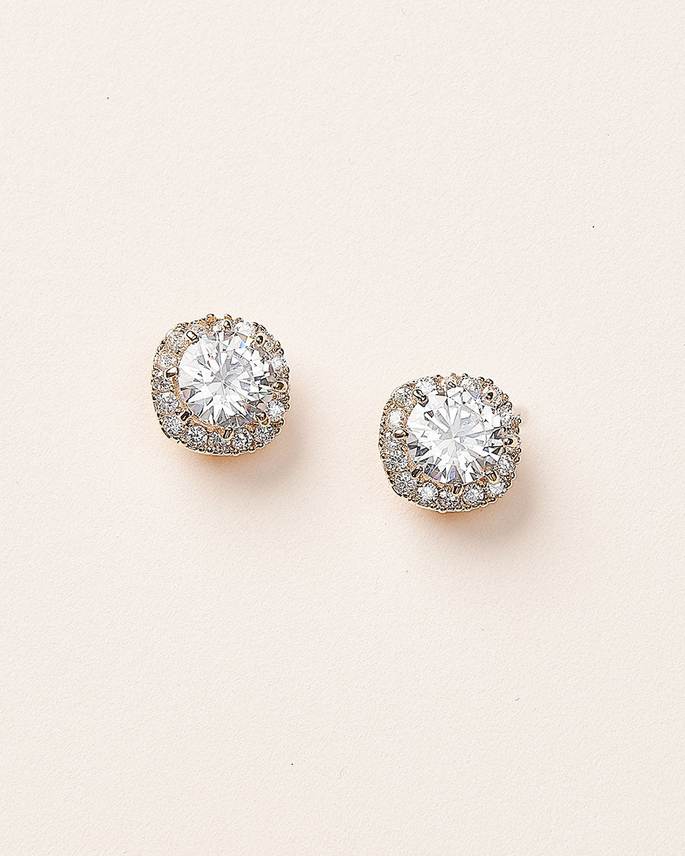 Isla Halo CZ Stud Earrings for Women - Sparkling Cubic Zirconia Studs for Everyday Wear & Special Occasions