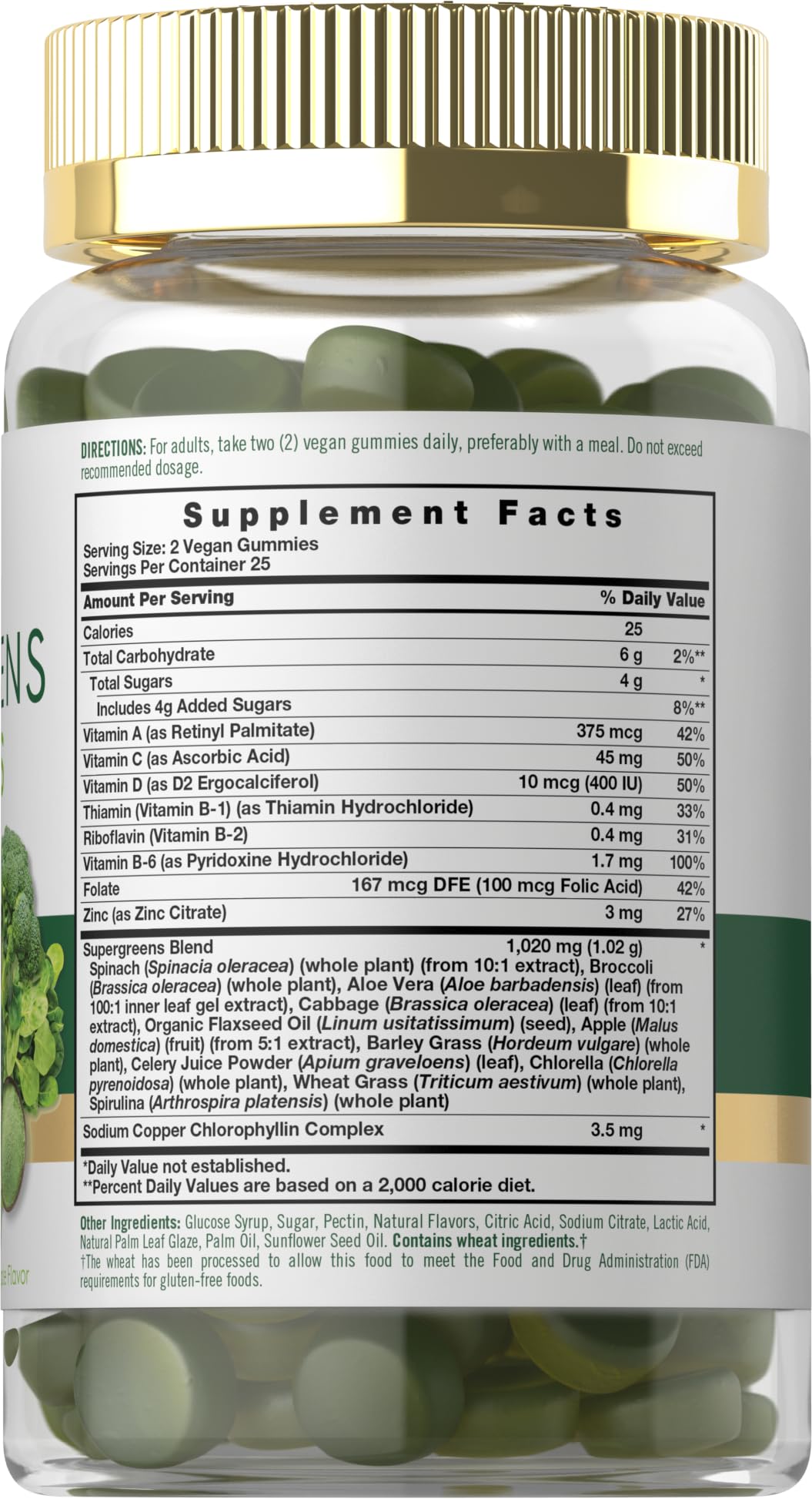 Carlyle Supergreens Gummies - 50 Count | Apple Flavor | Vegan, Non-GMO & Gluten Free Supplement for Immune Support & Daily Wellness | Perfect for On-the-Go Nutrition & Healthy Lifestyle