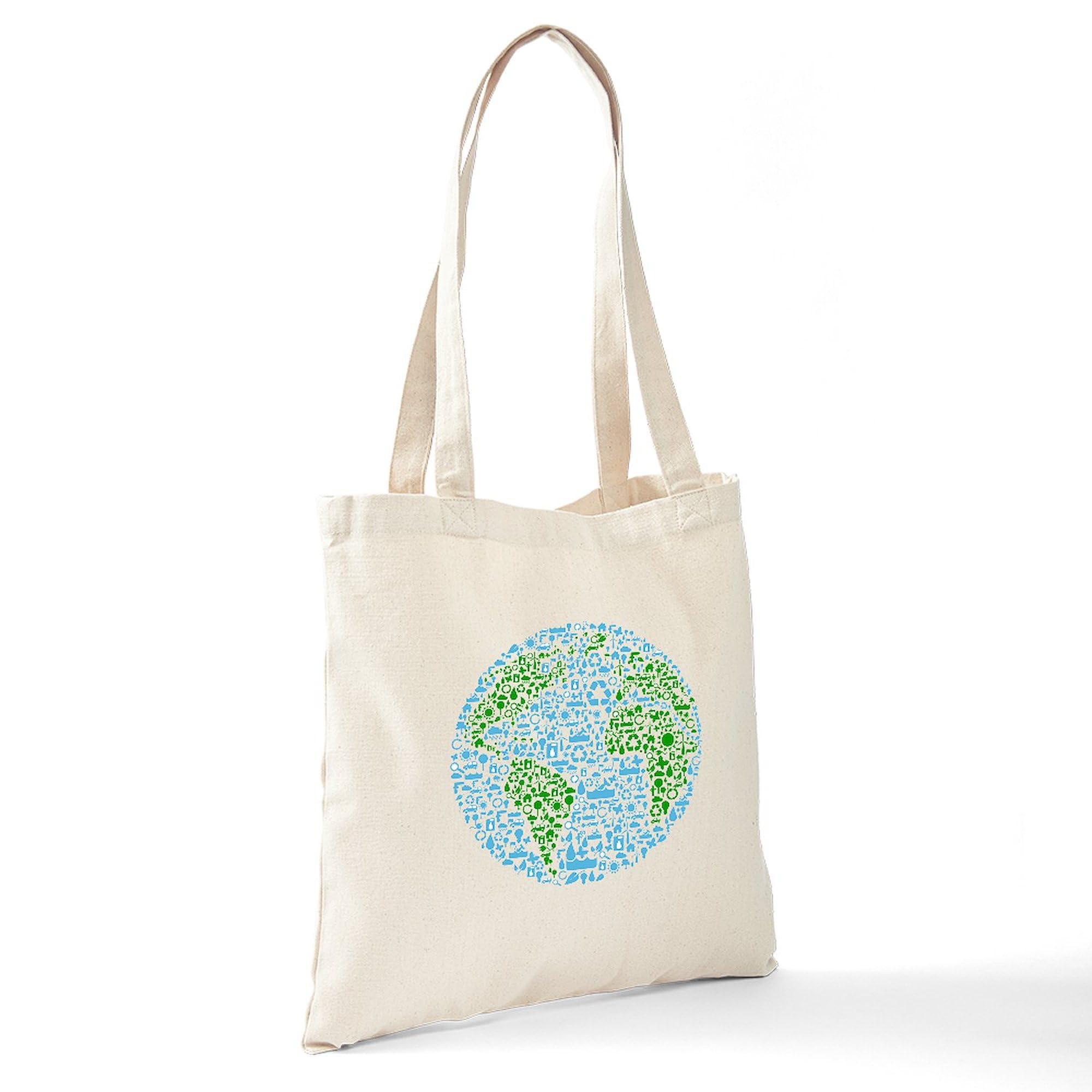 Save The Planet Eco-Friendly Natural Canvas Tote Bag - Reusable Grocery Shopping Bag for Groceries, Beach & Farmers Market