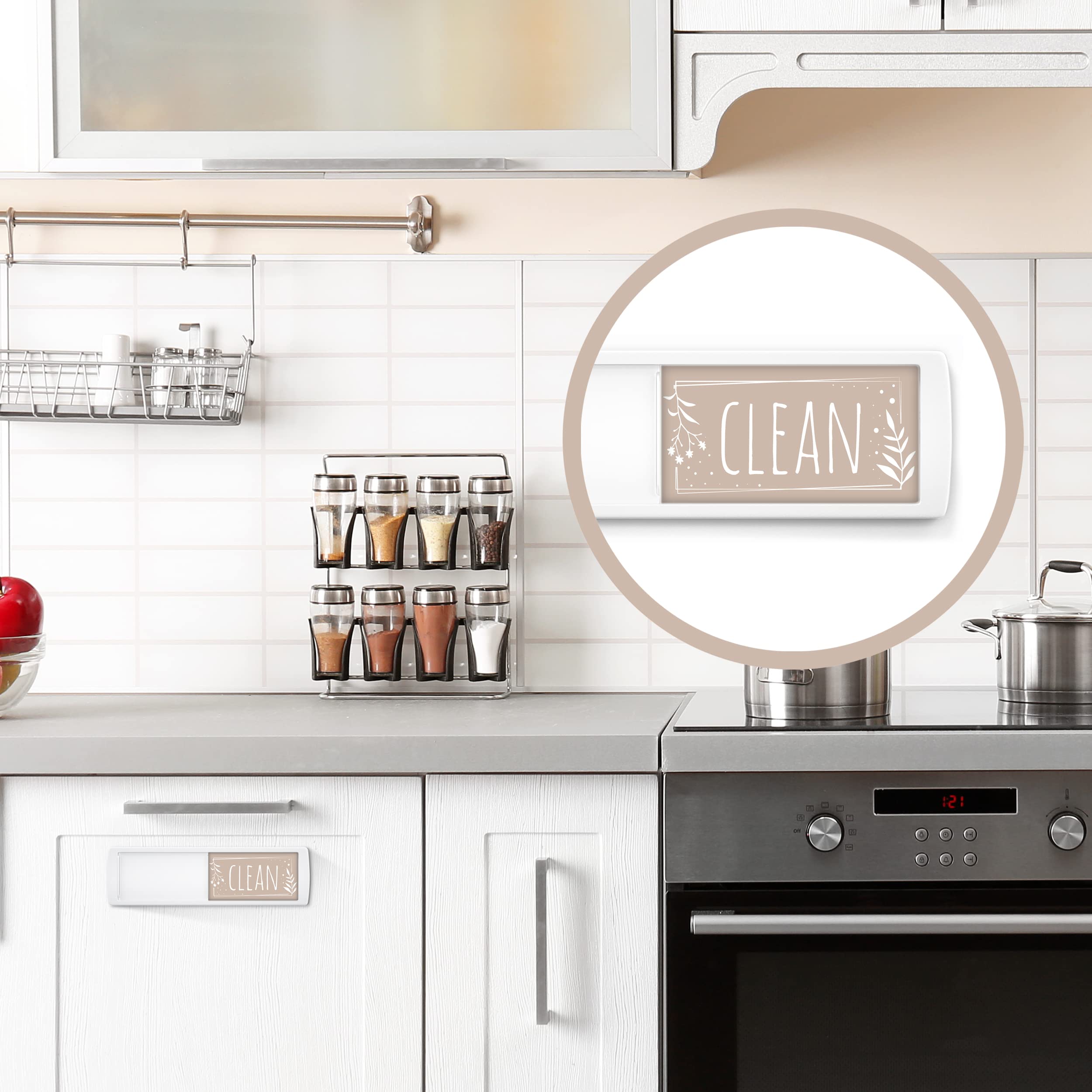 Stylish Dishwasher Magnet Clean Dirty Sign - 2