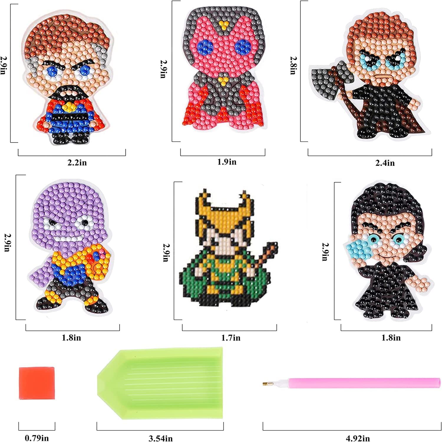 5D Diamond Painting Kits for Kids & Adults - DIY Diamond Art Mosaic Stickers, Paint by Numbers Craft Kit for Beginners (Heroes Theme) - Perfect for Home Decor, Gifts & Stress Relief Activities