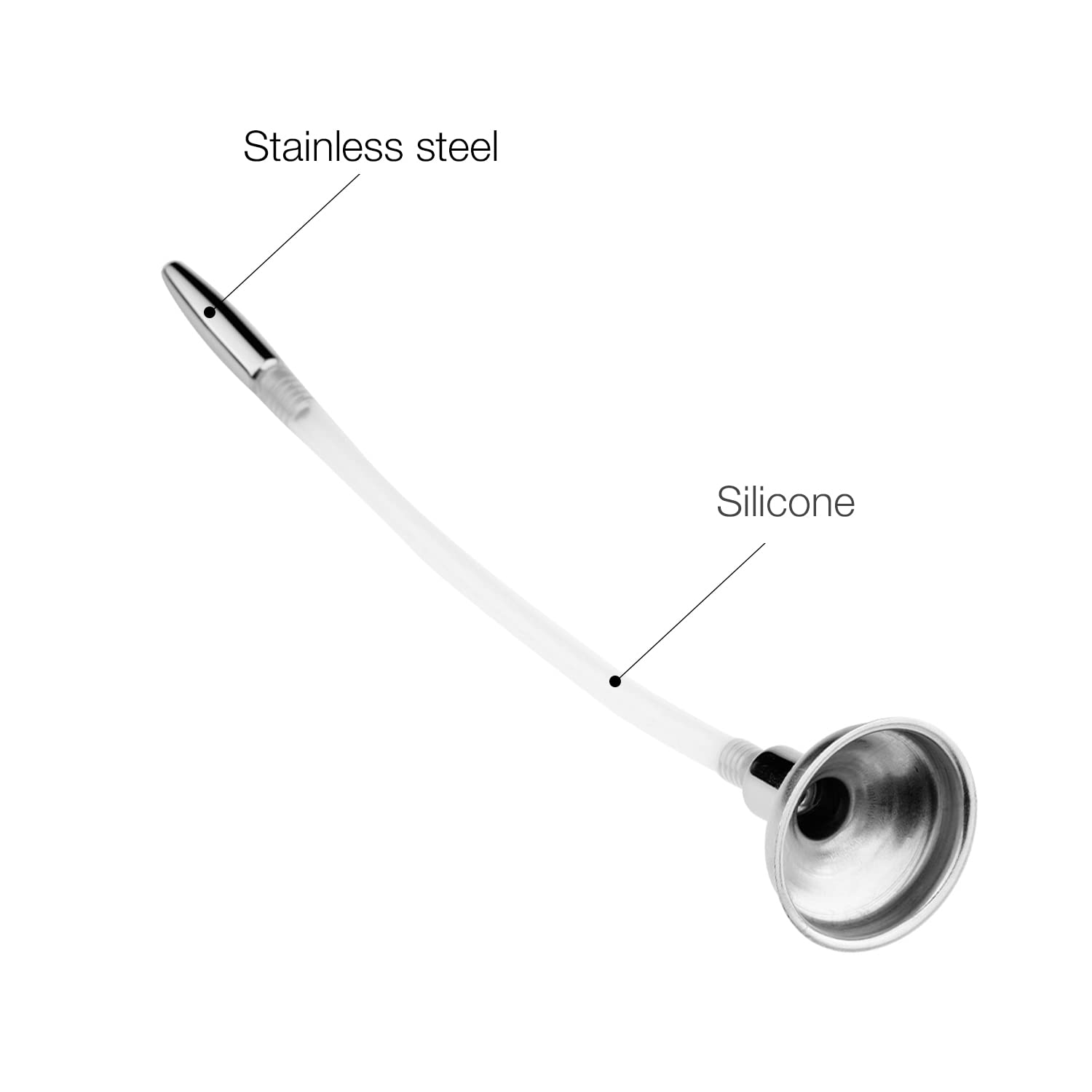 Flexible Urethral Penis Plug - 7.87 Inch Funnel Urethral Sounding Sex Toy for Men | BDSM, Prostate Stimulation & Sensual Play