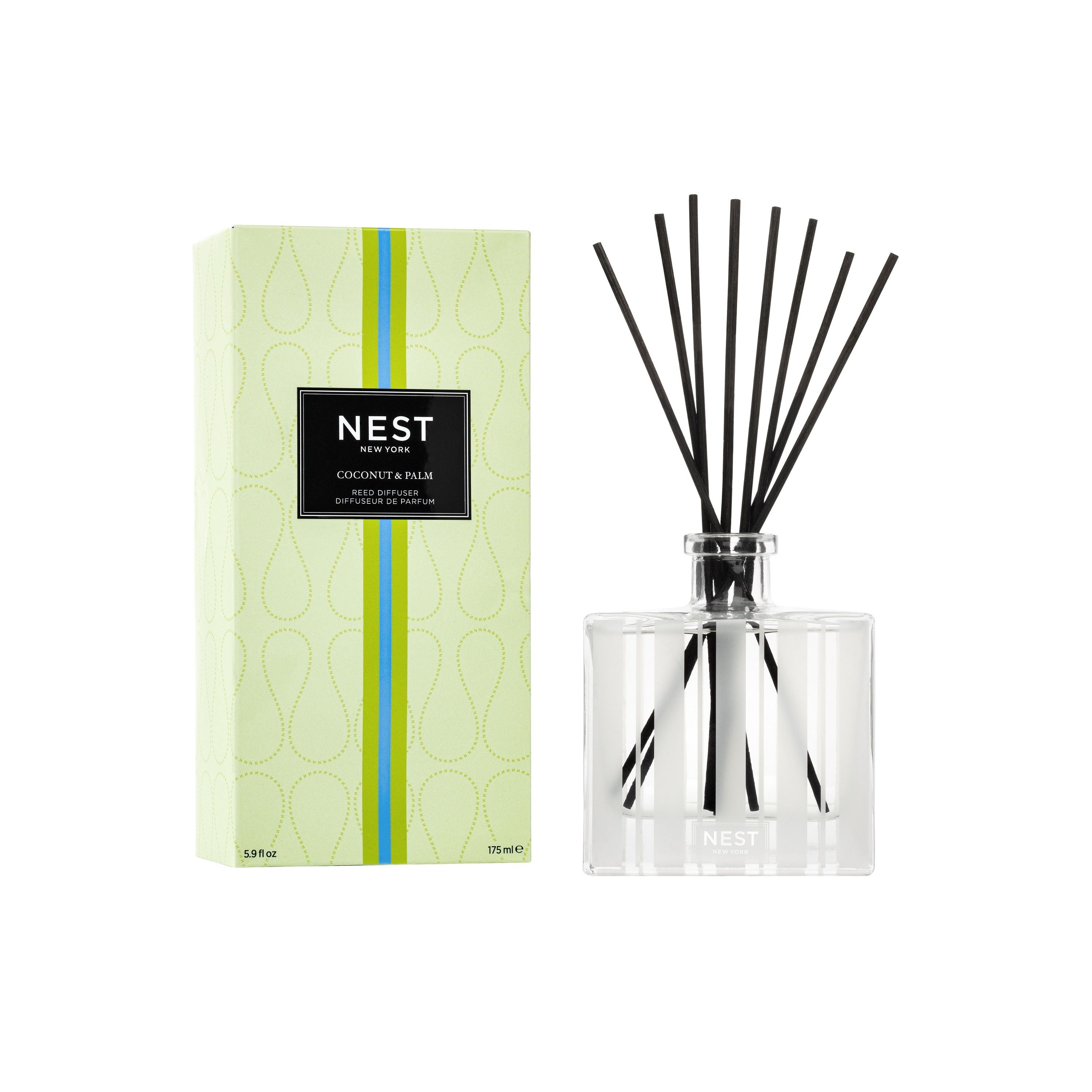 Premium Coconut & Palm Reed Diffuser Set - Natural Home Fragrance Oil for Relaxation - Perfect for Living Room, Bedroom, and Office Aromatherapy