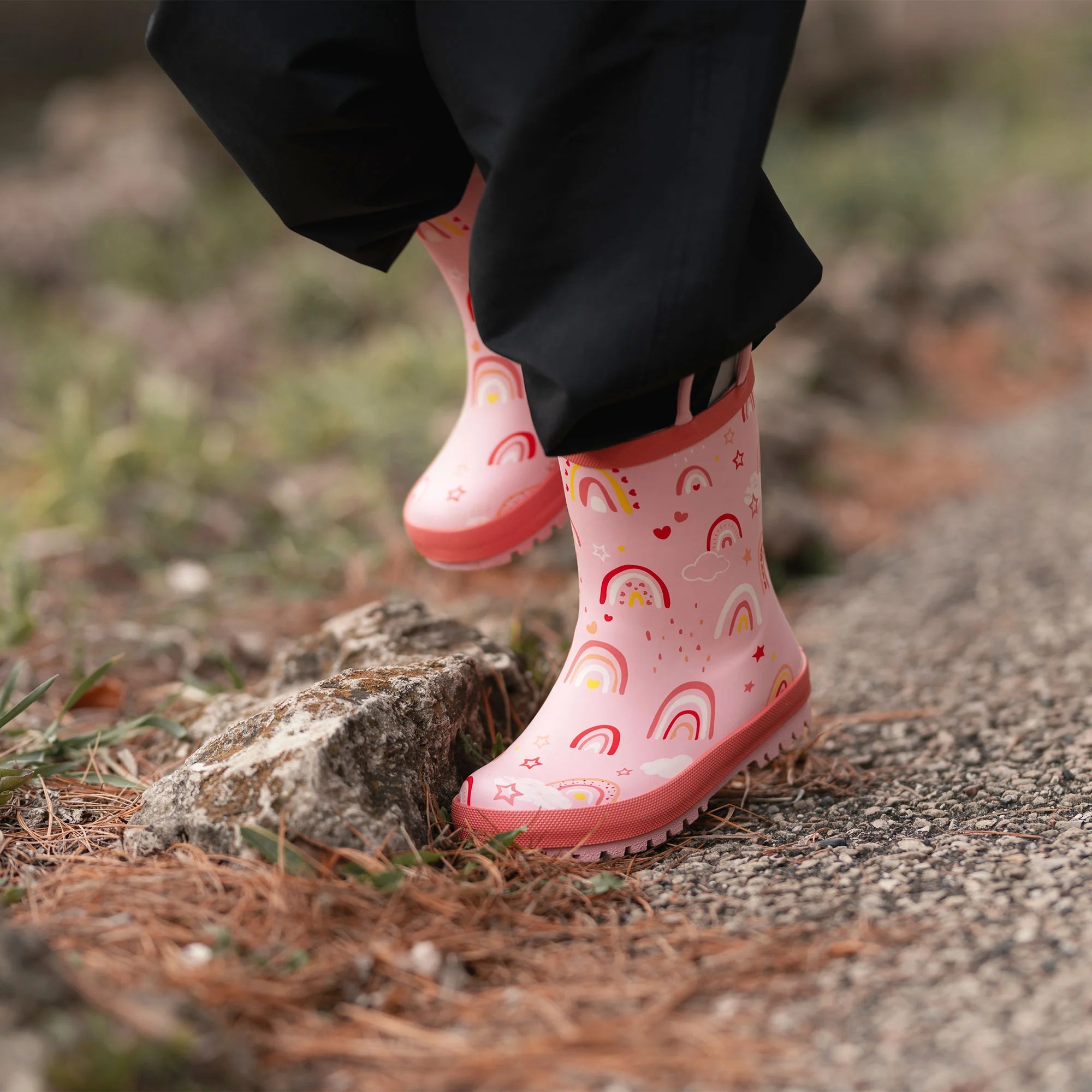 Jan & Jul Pink Rainbow Toddler Rain Boots - Waterproof Kids Rain Shoes for Girls & Boys - Perfect for Puddle Jumping, Outdoor Play & Spring Weather