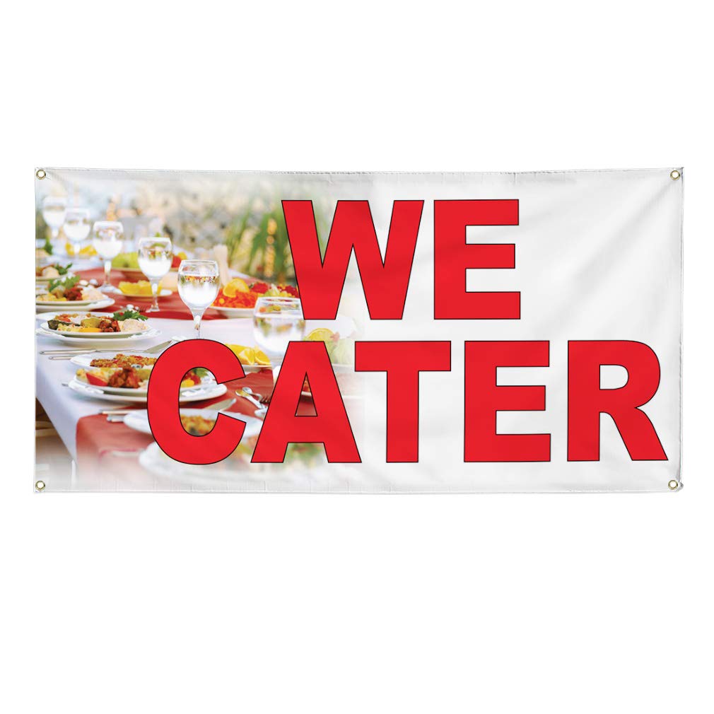 Durable Vinyl Banner - Multiple Sizes (60x144 Inches) for Restaurants, Food Trucks & Outdoor Events - Weatherproof with 10 Grommets - Perfect for Business Signs, Yard Sales & Industrial Use