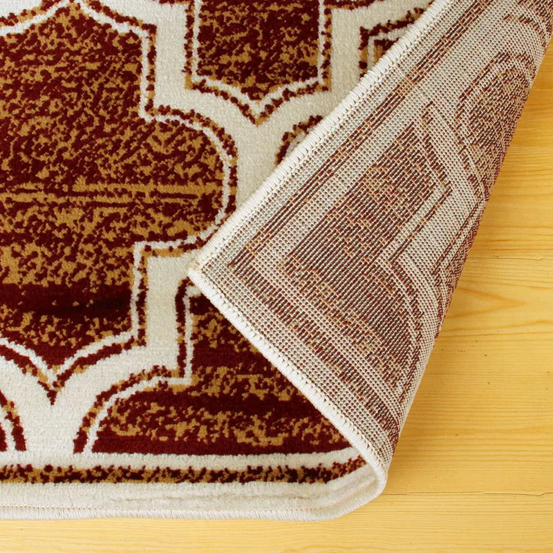 Bohemian Geometric Trellis Lattice Indoor Area Rug - Non-Slip Soft Living Room Carpet for Bedroom, Nursery, Dorm & Home Decor
