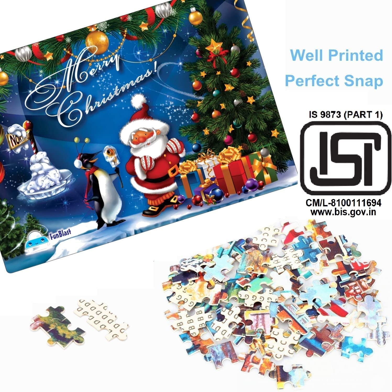 FunBlast Christmas Jigsaw Puzzle for Kids Ages 5+ | 30X22 cm Educational Puzzle Game | Holiday Gifts, Birthday Presents & Family Game Night Activity | Perfect for Indoor Play & Cognitive Development