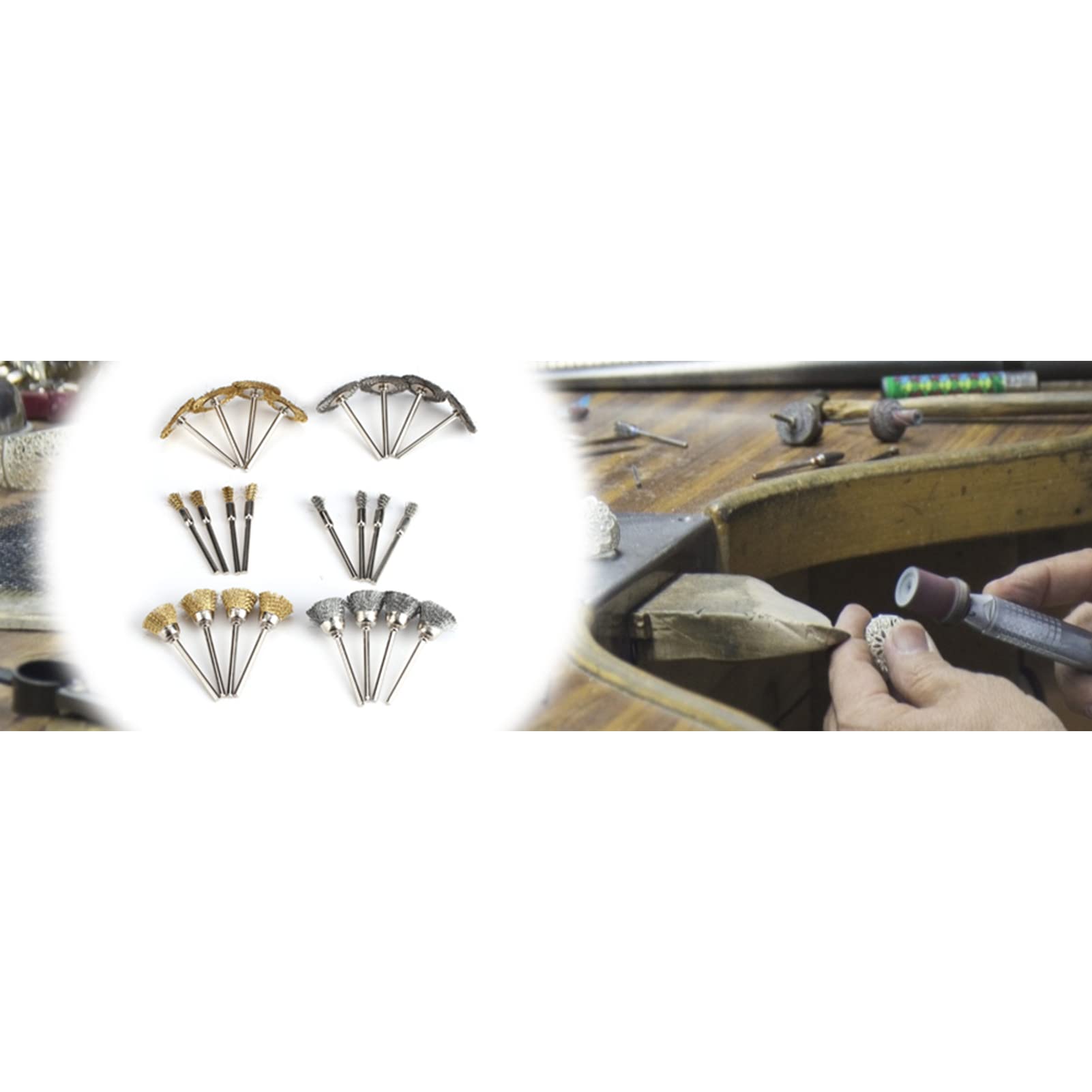 24pcs Stainless Steel Polishing Brush Set - Wire Wheel Brush & Grinding Wheel for Drill, Rotary Tool & Angle Grinder - Perfect for Metal Polishing, Rust Removal & Surface Cleaning (DIY, Automotive, Metalworking)