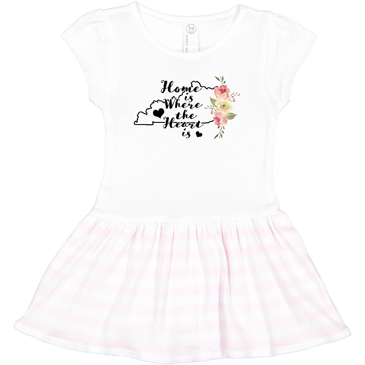 Inktastic Kentucky Home is Where The Heart is Watercolor Print Toddler Dress - Cute Outfit for Girls, Birthday Gift, Family Photos & Special Occasions