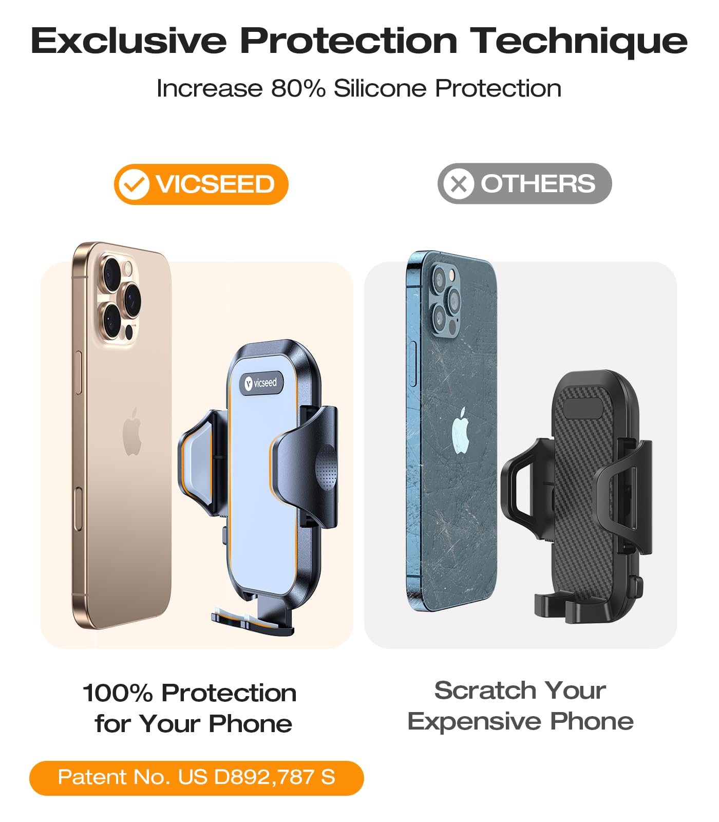 VICSEED Military-Grade Car Phone Holder - Heavy Duty Anti-Shake CD Slot & Air Vent Mount Compatible with iPhone 16/15/14, Samsung & All Smartphones (Thick Case Friendly) - Perfect for Road Trips & Daily Commutes