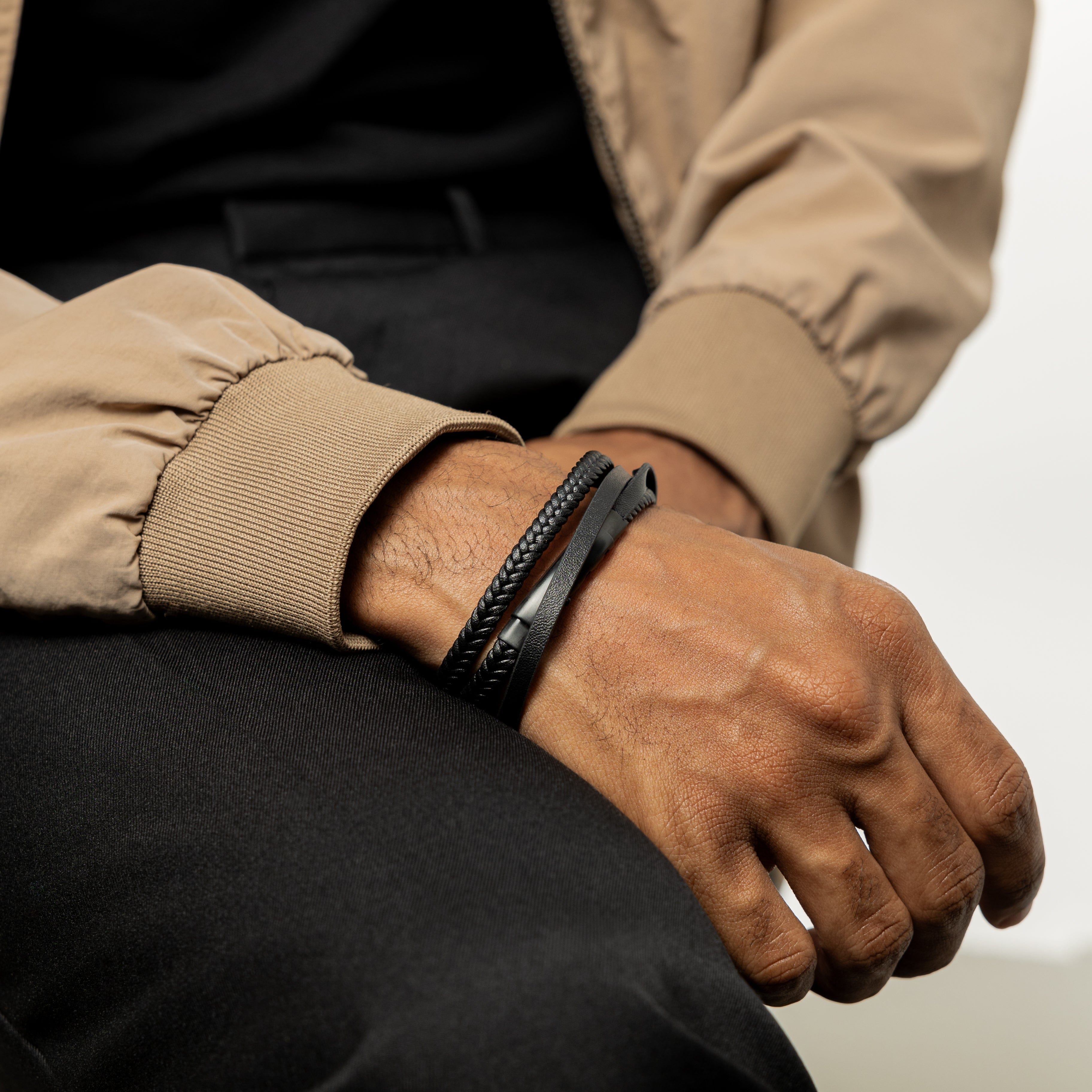 Handmade Genuine Leather Bracelet for Men - Stylish Layered Design - Perfect for Casual Wear, Gifts & Everyday Fashion Accessories