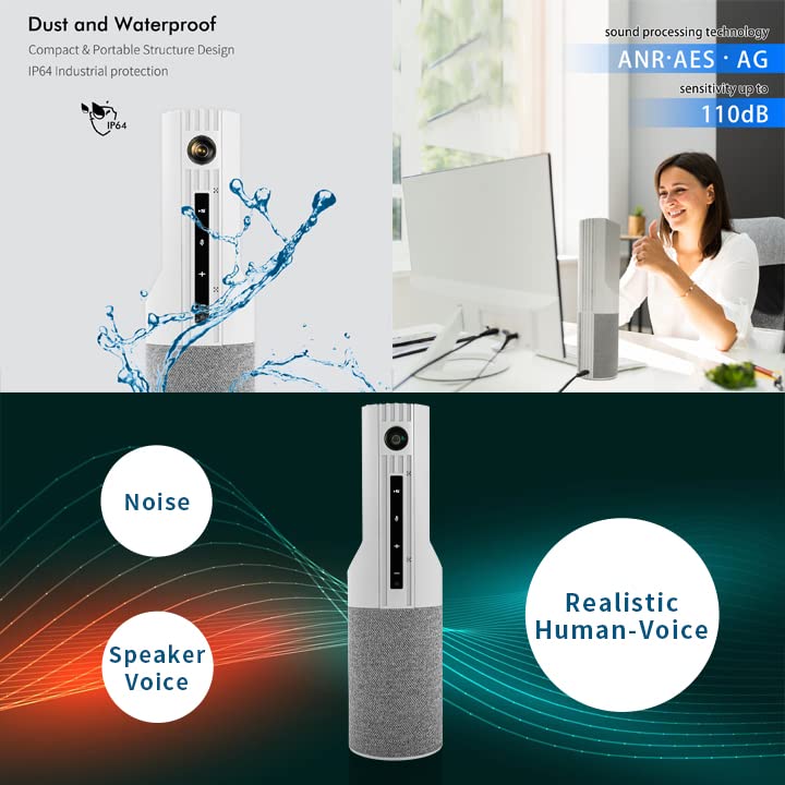 HD 1080P Conference Webcam with Built-in Microphone & Speaker - 110° Ultra Wide Angle Web Camera with 19ft Voice Pickup, AI Noise Cancellation, USB Plug & Play - Perfect for Zoom Meetings, Remote Work, Online Classes & Video Conferencing
