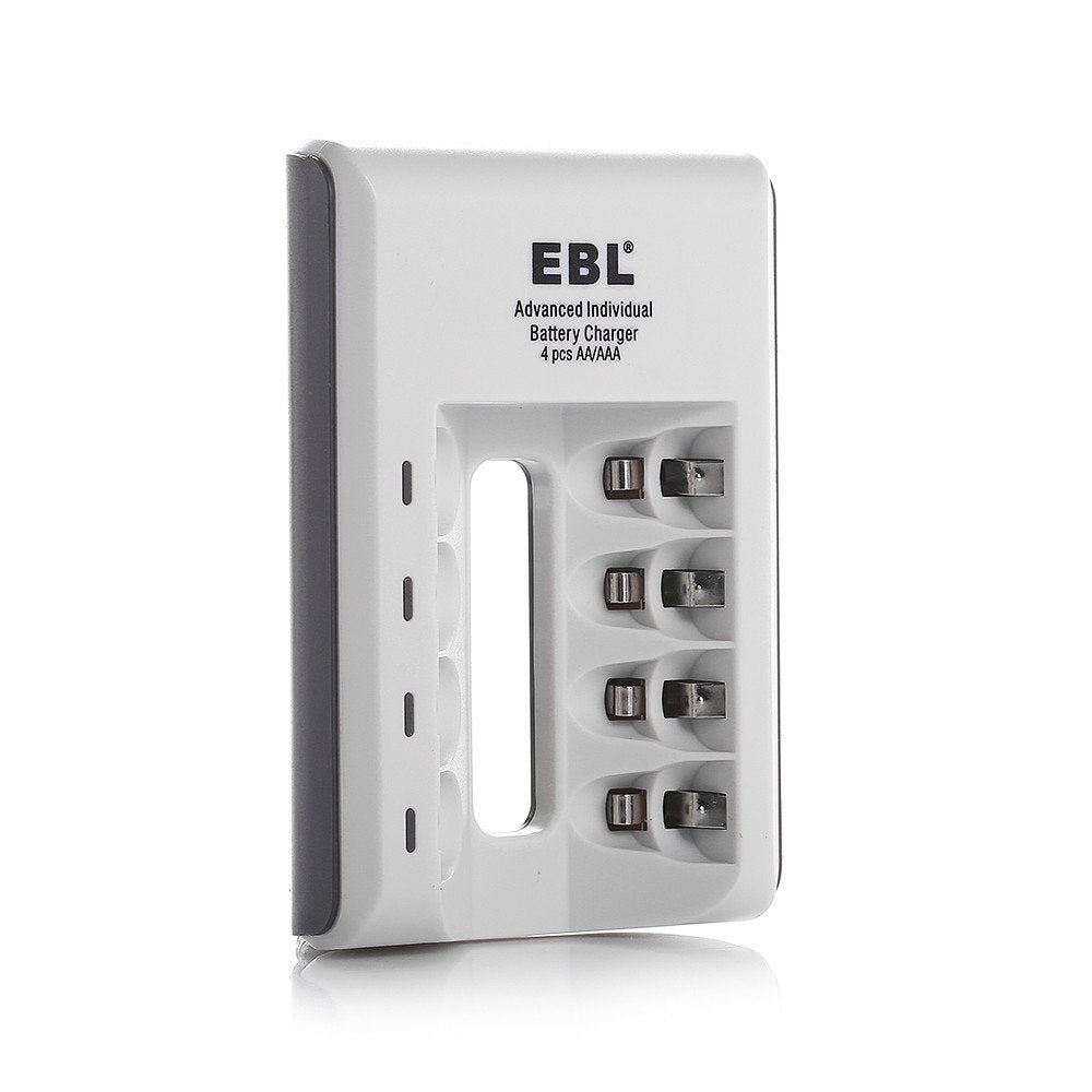 EBL AA AAA Rechargeable Batteries with 807 Smart Battery Charger - Perfect for Cameras, Toys, and Home Electronics