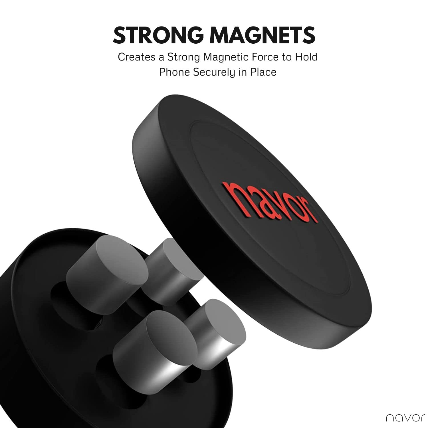 Universal Magnetic Car Phone Mount Holder - Fast Snap Technology for Phones & Mini Tablets | Strong Vent Clip for Secure Driving | Perfect for Commuting, Rideshare & Road Trips