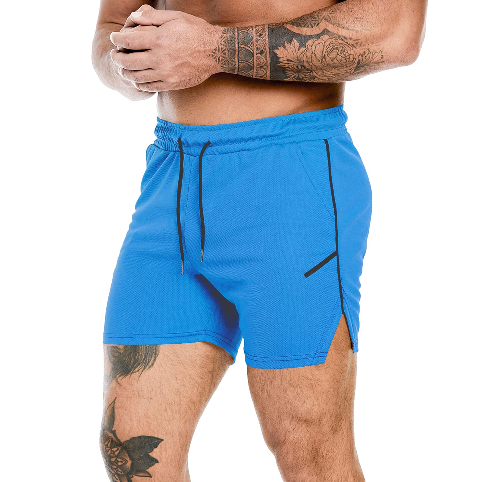 PIDOGYM Men's 5 Inch Running Shorts - Lightweight Mesh Gym Shorts for Workout, Bodybuilding & Training | Breathable Athletic Short Pants for Jogging, Fitness & Gym Sessions