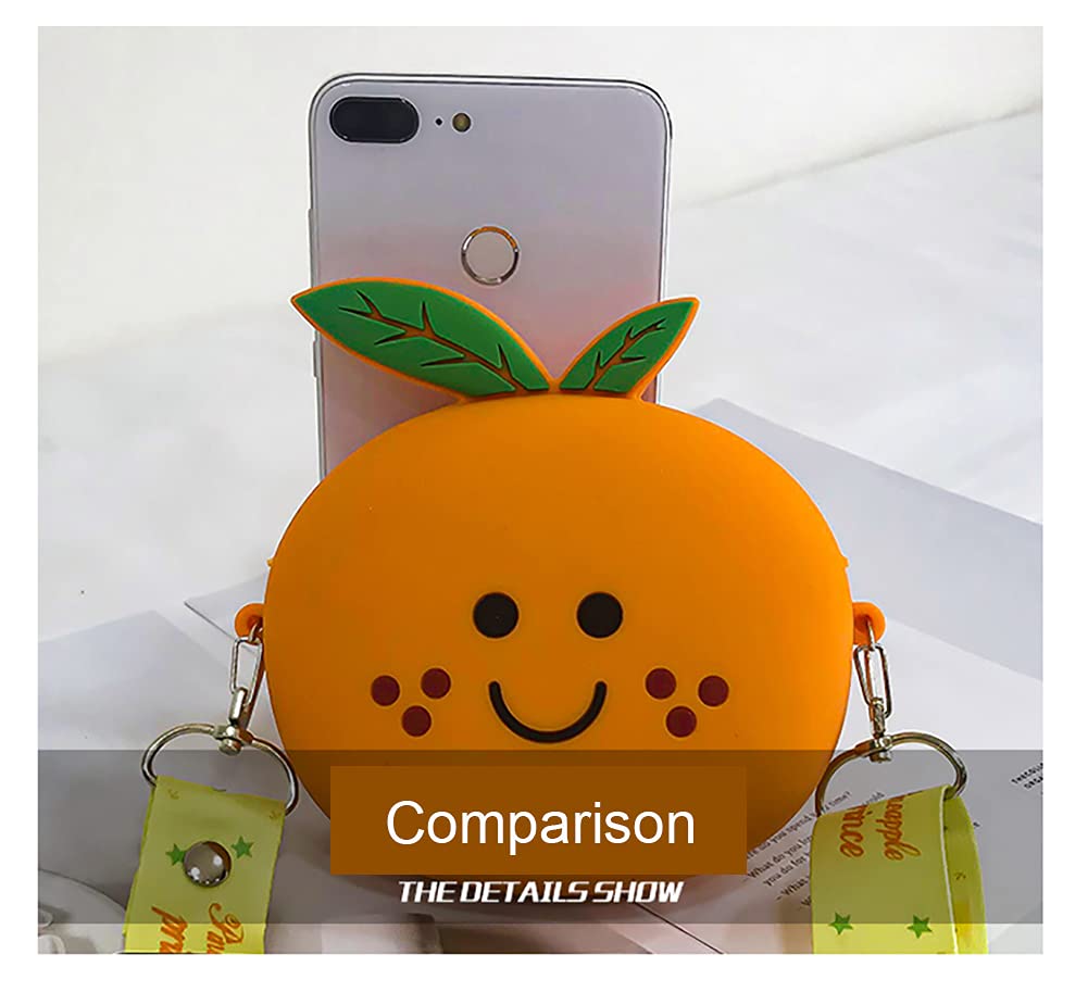 3D Cartoon Avocado Silicone Coin Purse - Cute Keychain Wallet for Kids, Headphone & Makeup Accessories Storage - Fun Gift with Lanyard (Orange) - Perfect for School, Travel & Daily Use