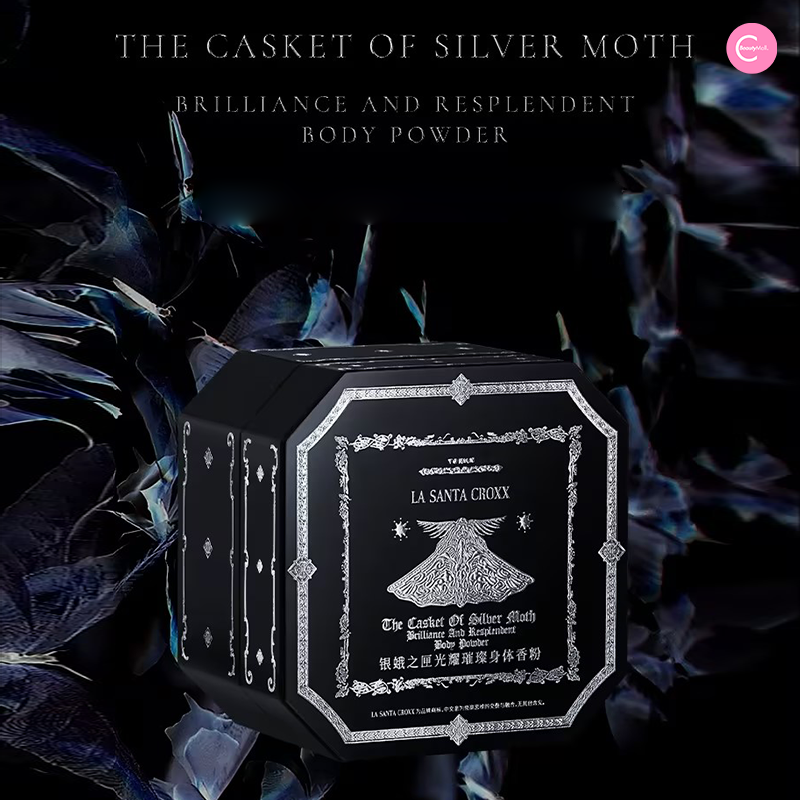 LA SANTA CROXX The Casket of Silver Moth Resplendent Body Powder - Shimmering Loose Powder for Face & Body, Perfect for Special Occasions & Night Out Glam