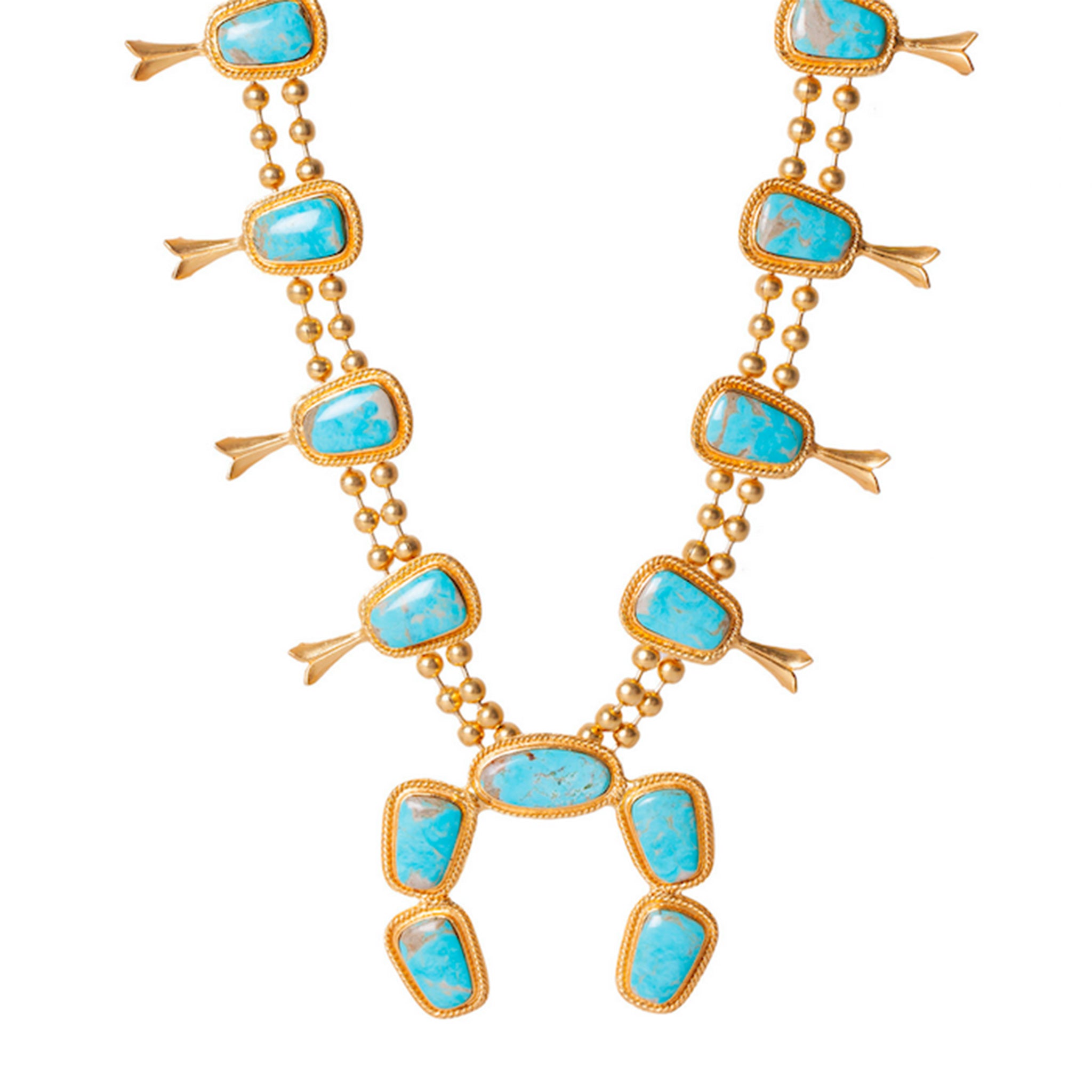 Handmade Squash Blossom Necklace - Sterling Silver Turquoise Jewelry for Women | Perfect for Boho Fashion, Festivals & Southwest Style Outfits