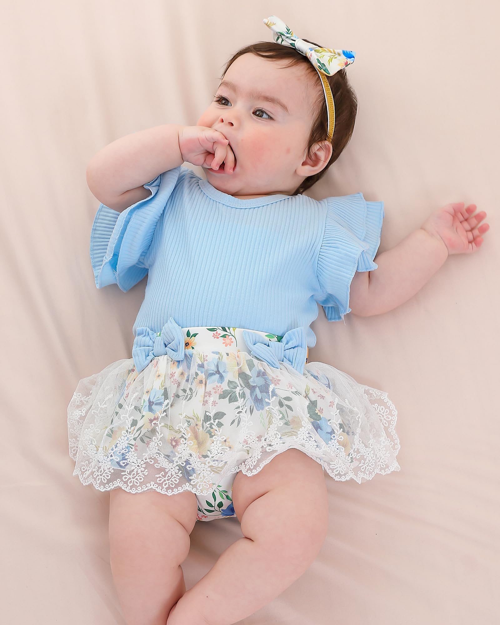 Mioglrie Preemie Baby Clothes for Girls - Newborn Outfits, Infant Summer Romper Dress & Shorts Set - Soft & Breathable for Hospital, Home & Photo Shoots
