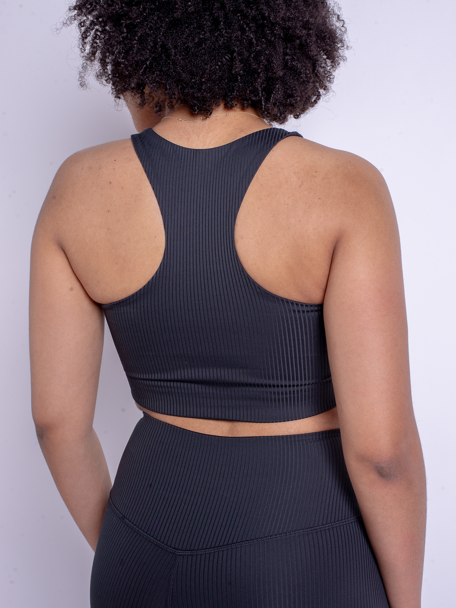 Girlfriend Collective Rib Paloma Bra - High Support Sports Bra for Women, Black | Perfect for Yoga, Running & Gym Workouts