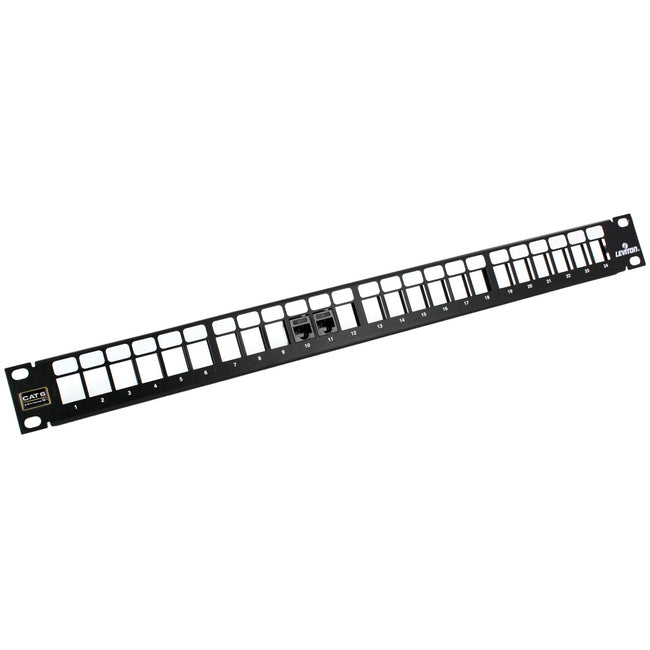 24-Port 1U Rack Mount Patch Panel with Extreme RJ45 Jacks - Black | Network Cable Management for Server Racks & Data Centers