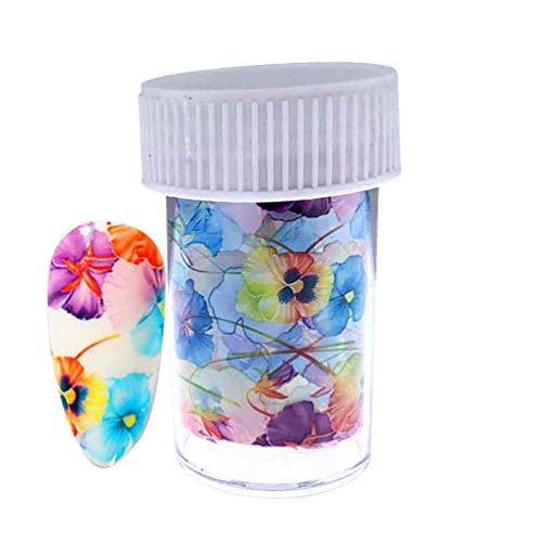 Flower Leaf Foil Nail Art Stickers - DIY UV Gel Nail Decals for Women & Girls | Nail Art Decorations & Transfer Charms for Manicures, Parties & Special Occasions
