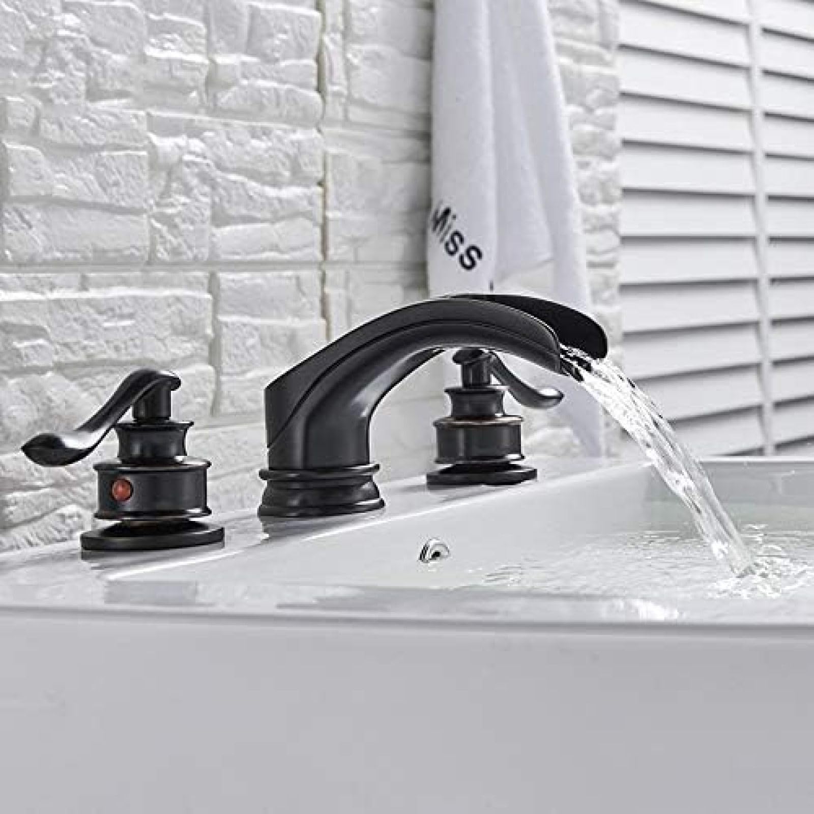 Premium Black Bronze Basin Sink Faucet - Deck Mounted Hot & Cold Water Mixer Tap for Bathroom Vanity, Washbasin, and Bathtub | Durable Matte Finish, Easy Installation, Perfect for Modern & Vintage Bathroom Decor