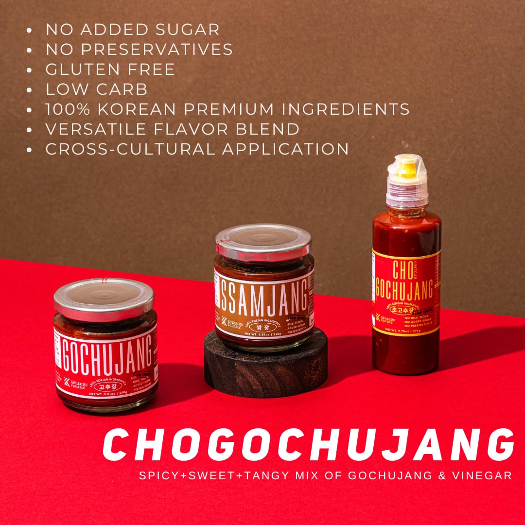 Organic K Kurious Pantry Chogochujang - Authentic Korean Red Chili Paste with Vinegar | Gluten-Free, No Added Sugar, No Preservatives | 9.7oz Sauce for Bibimbap, Tteokbokki, Marinades & Dipping
