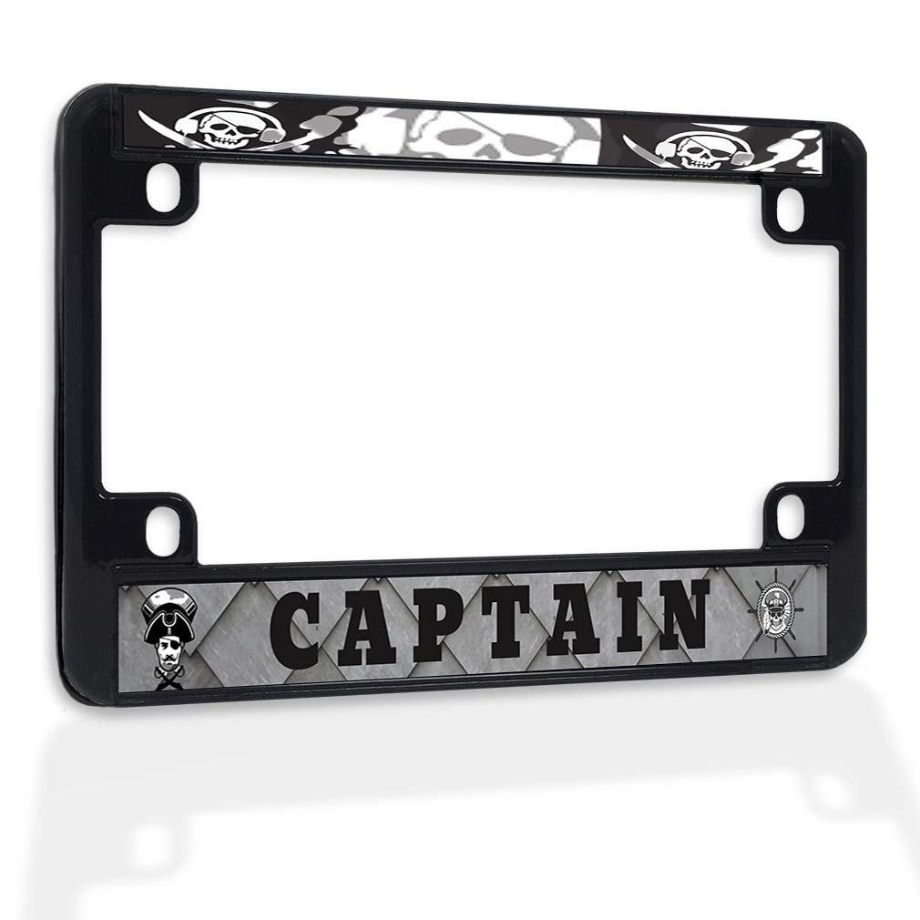 Premium Metal Insert Bike License Plate Frame - Durable Weatherproof Motorcycle Accessory with 4-Hole Solid Insert (Black) - Perfect for Harley, Cruiser & Touring Bikes