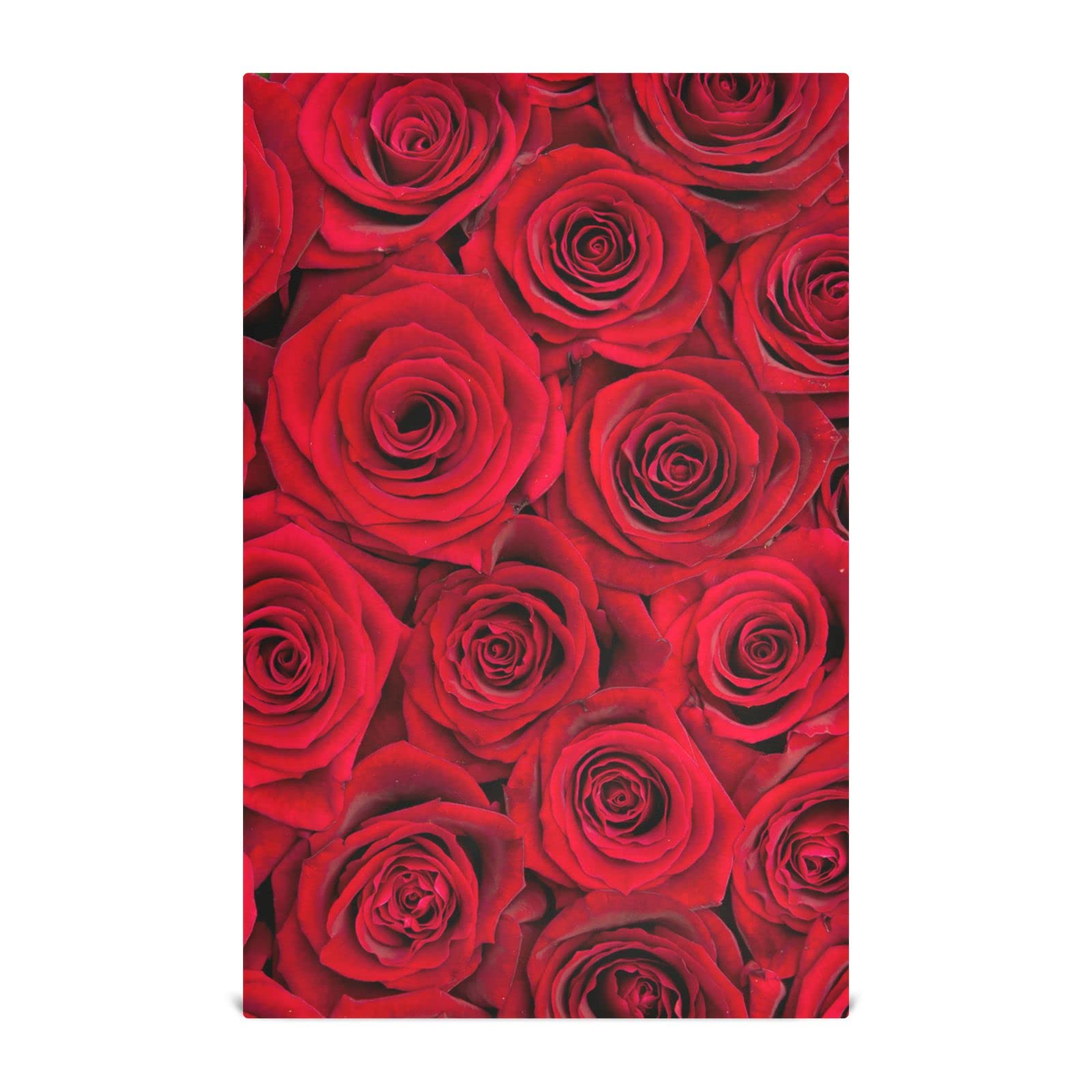 4-Pack Red Rose Dish Cloths - 28x18 Inch Absorbent Kitchen Towels for Drying Dishes, Cleaning Countertops & Sink - Soft Washcloths for Cooking, Baking & Table Decor - Perfect Housewarming Gift