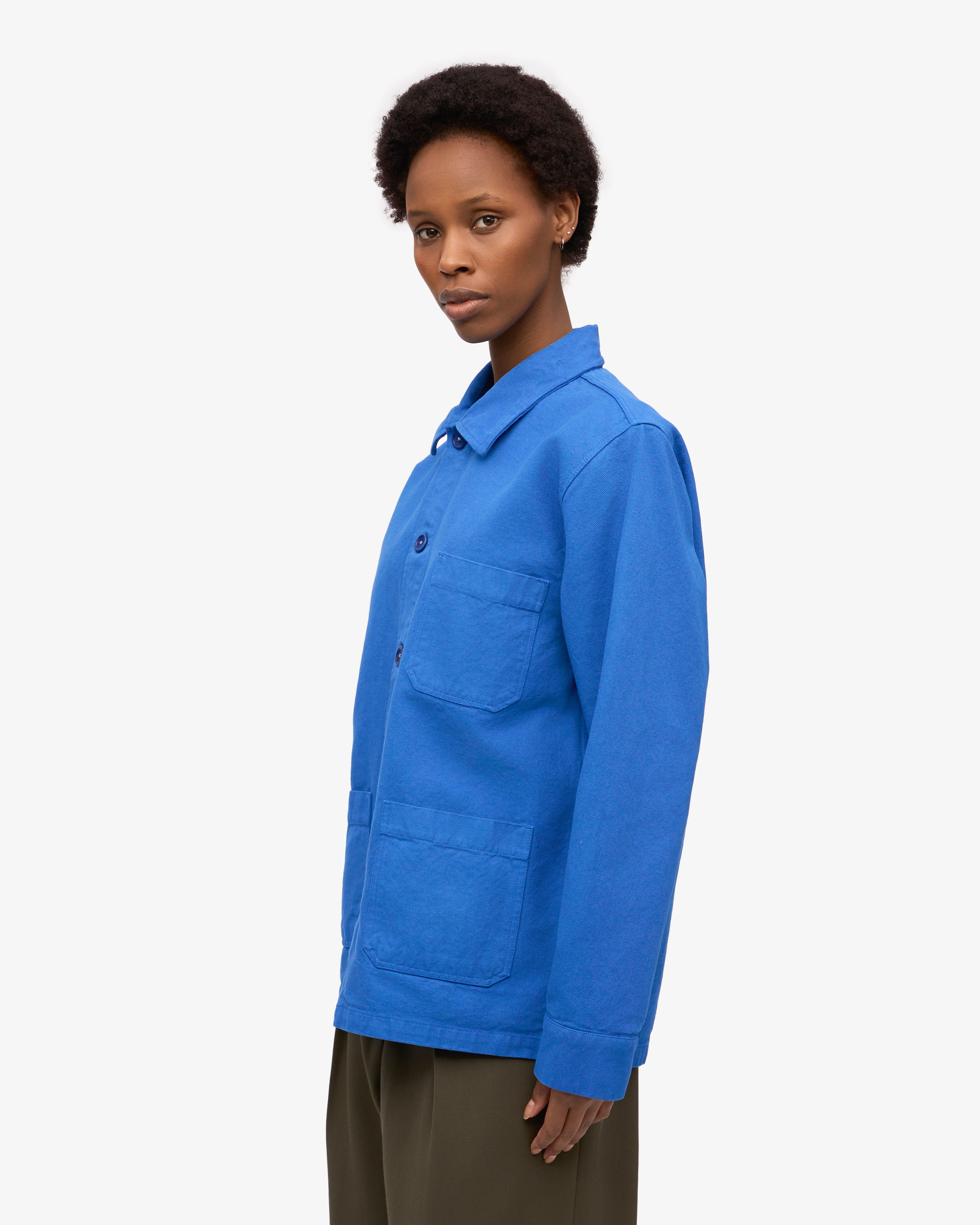 Organic Workwear Jacket for Men & Women - Durable Pacific Blue Outdoor Jacket - Perfect for Construction, Hiking & Casual Wear