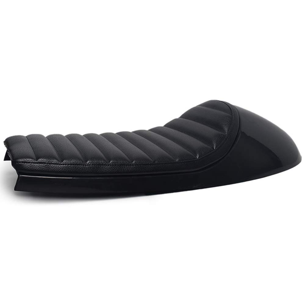 Vintage Cafe Racer Motorcycle Seat for Honda Suzuki - Black Leather Motorcycle Seat for Classic Bike Restoration & Custom Builds - Perfect for Urban Commuting & Weekend Rides