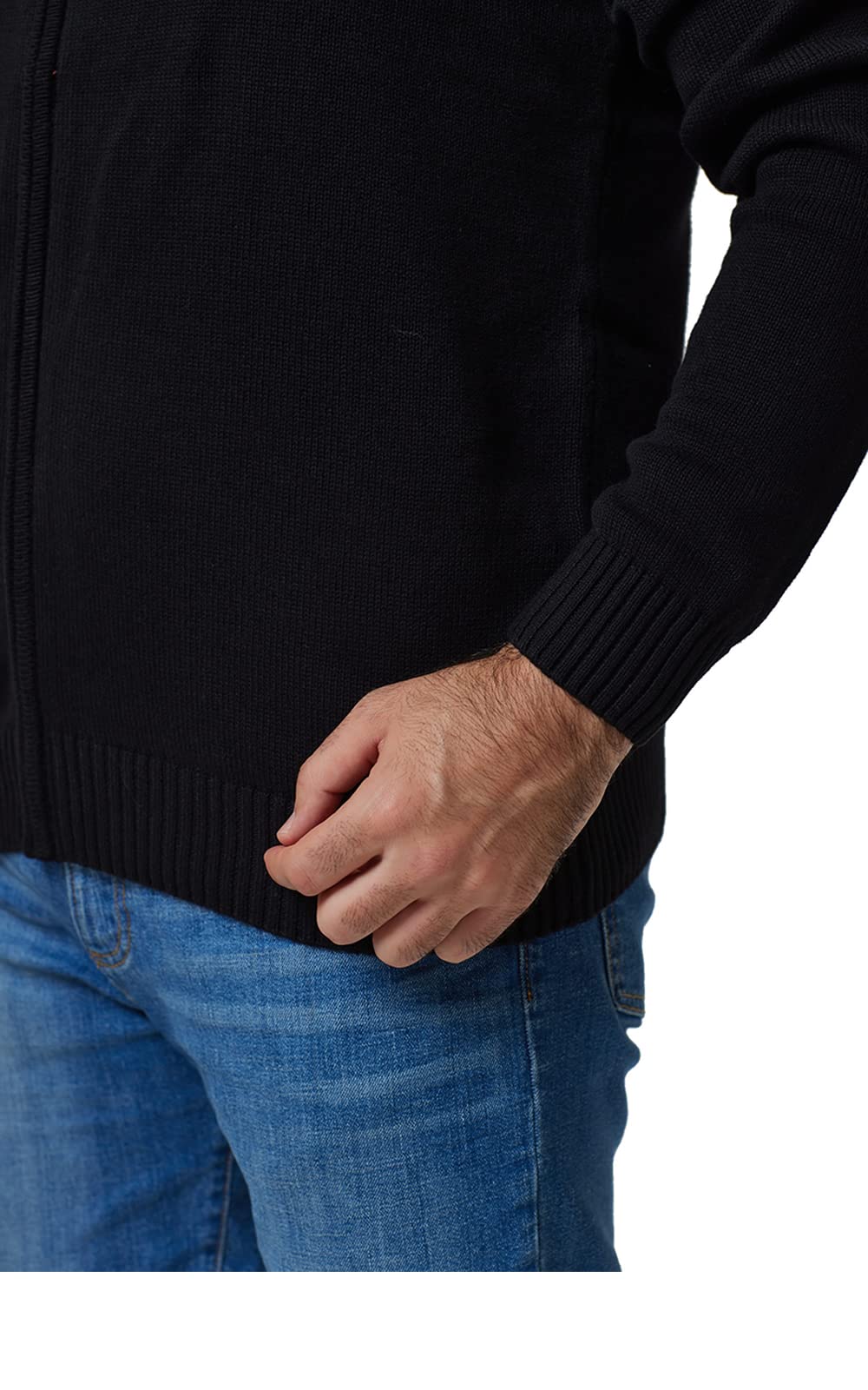 Men's Lightweight Long Sleeve Funnel Neck Zip-Up Sweater Cardigan - Cozy Winter Pullover for Casual Wear & Outdoor Activities