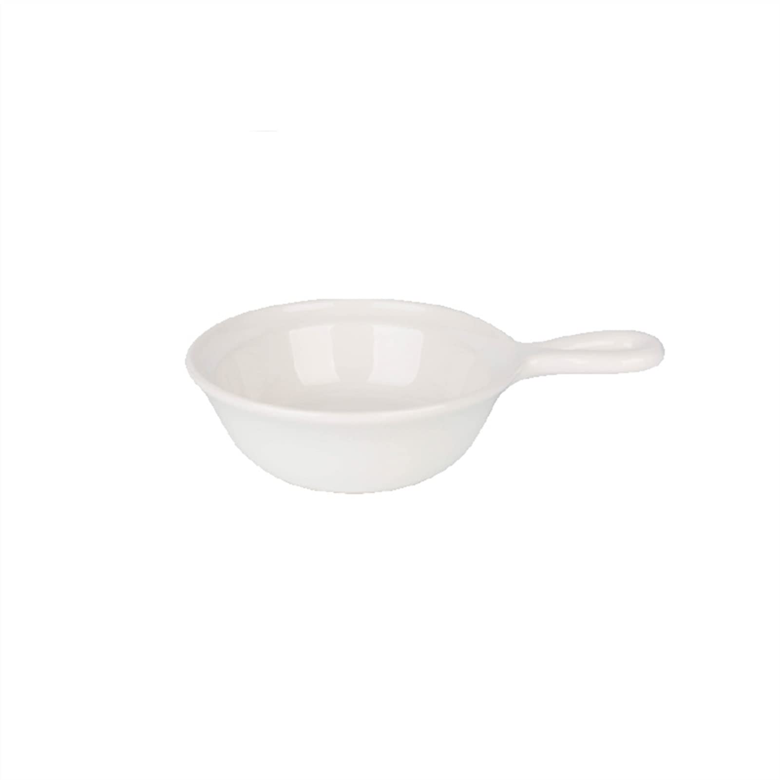 Porcelain Salad Bowl with Handle - Multicolor Dipping Cup for Sauces, Rice, Olive Oil, Sushi & Desserts | Small Cereal Bowl for Kitchen, Dining & Party Serving (White)
