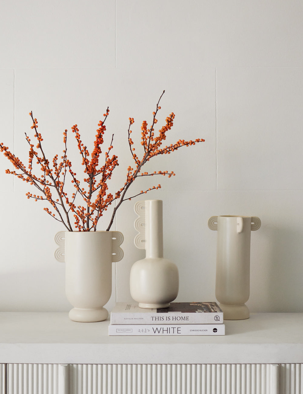 Ferm Living Calli Decorative Vase - Modern Ceramic Home Decor for Living Room, Bedroom & Office | Perfect for Flowers and Interior Design Accents
