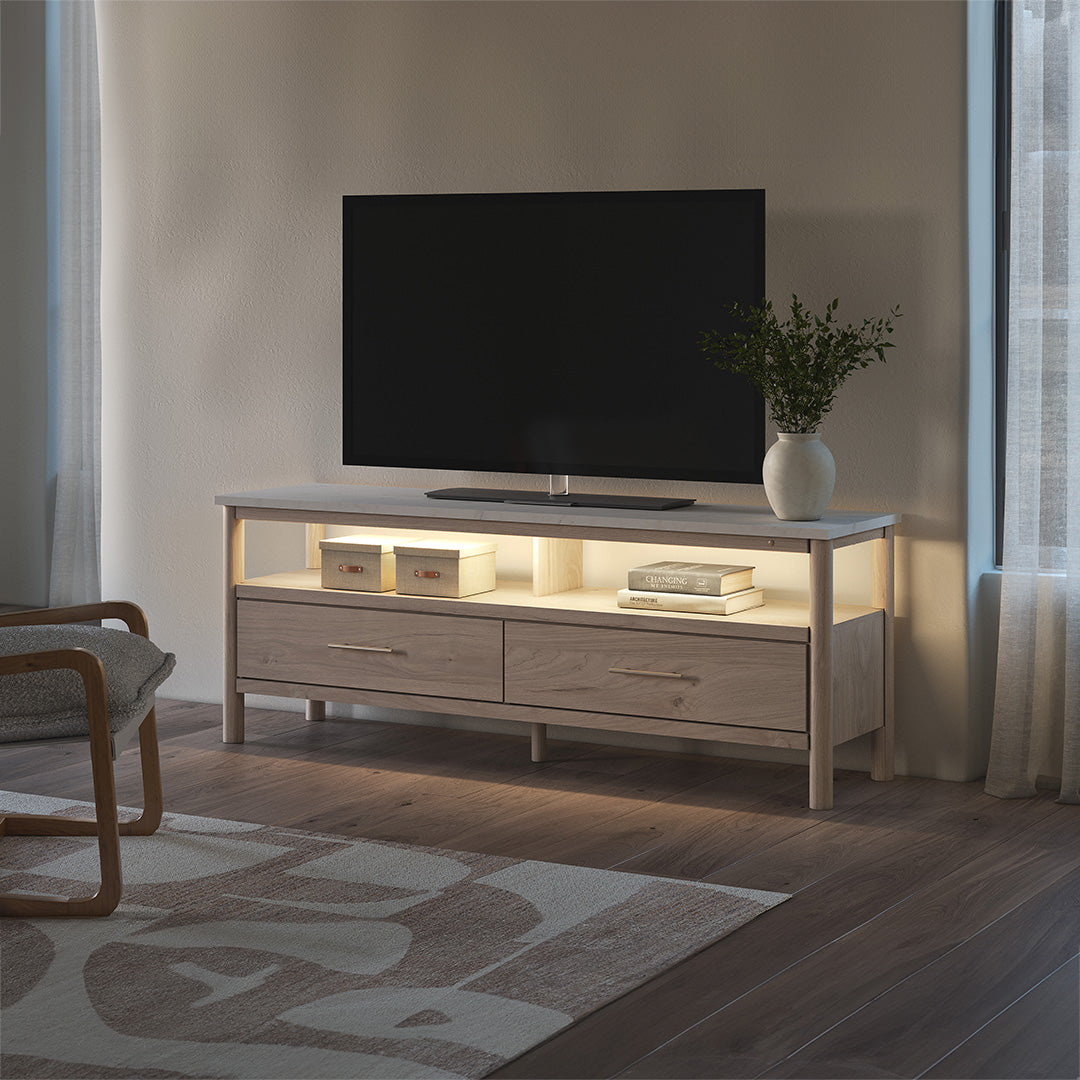 72 Inch TV Stand for Living Room - Modern Entertainment Center with Storage Shelves, Perfect for Flat Screen TVs up to 80 Inches - Ideal for Home Theater & Family Movie Nights