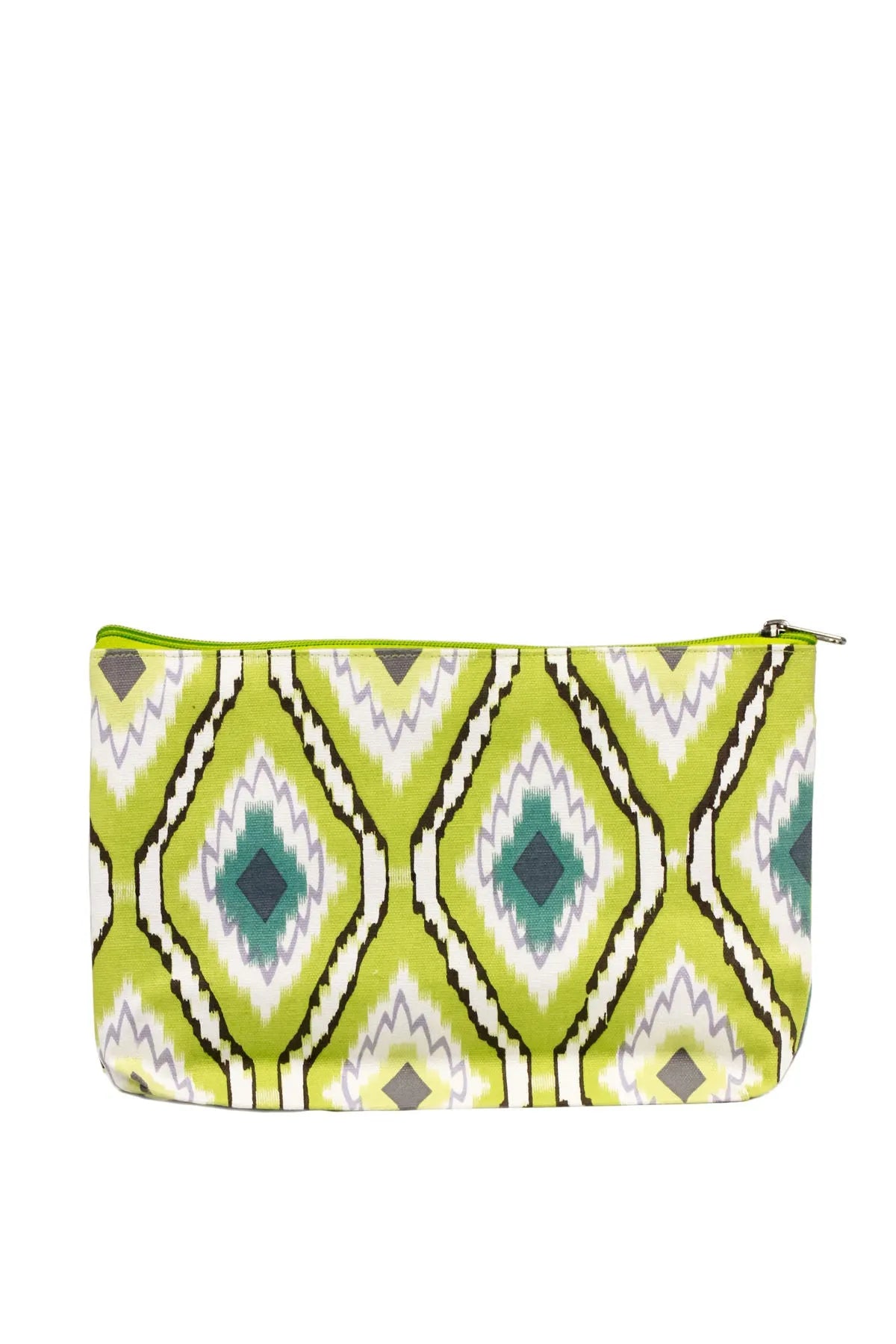 Stylish Ikat Print Cosmetic Bag for Makeup & Travel - Waterproof & Durable Organizer for Toiletries, Brushes, and Essentials - Perfect for Women's Beauty Routine, Gym, and Vacation Trips