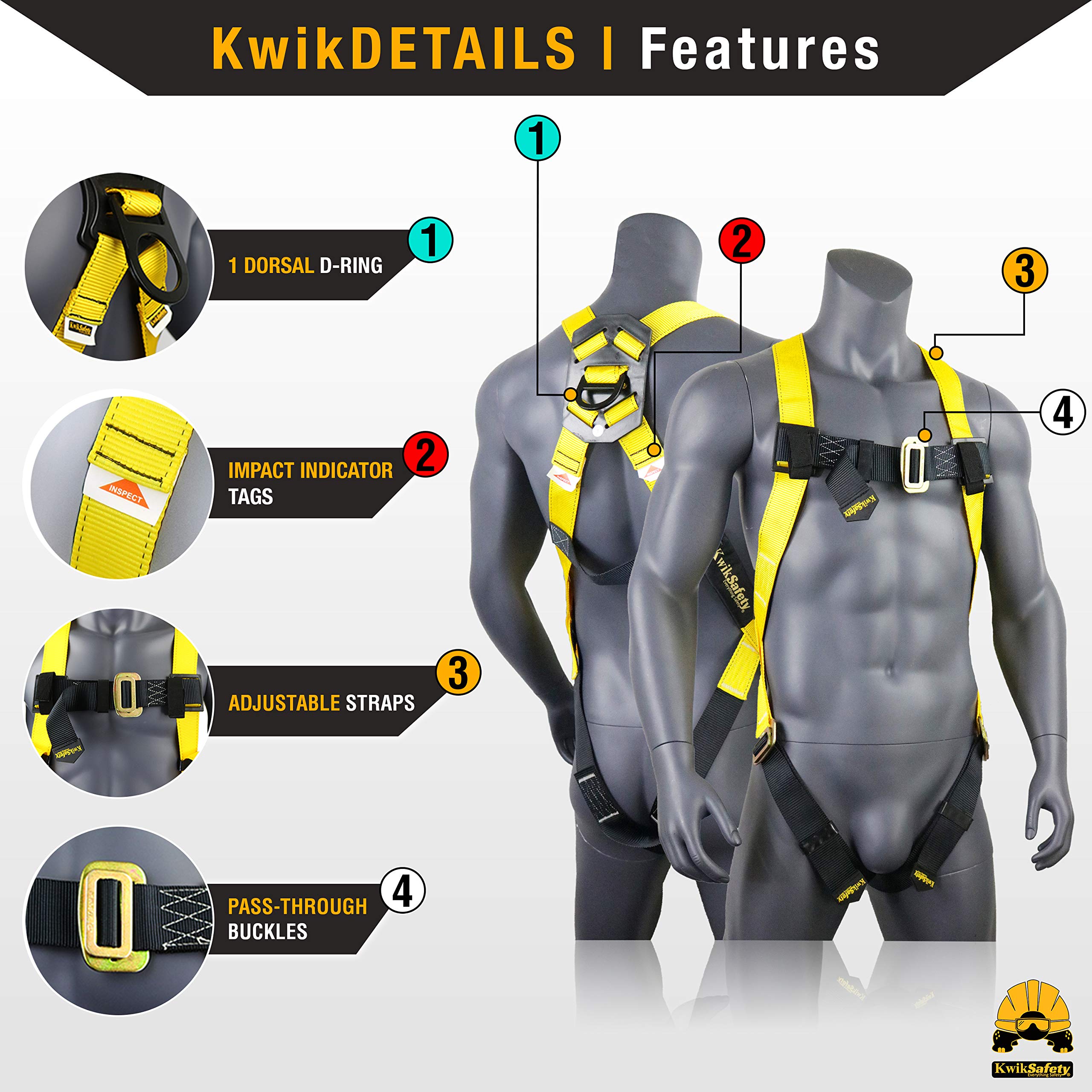 KwikSafety Premium Braided Rope Tsunami Bundle - 100FT Vertical Lifeline, Safety Harness, Lanyard, Cross Arm Strap, Tool Lanyard, Roof Anchor & 20L Dry Bag | ANSI OSHA Compliant | Fall Protection for Roofing, Construction & Industrial Work