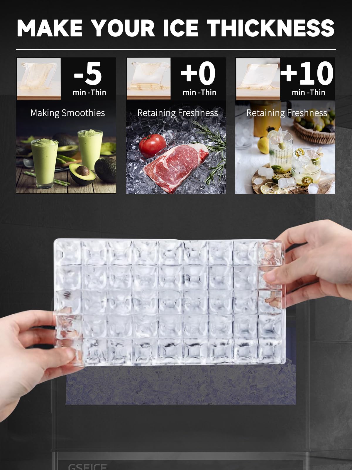 Commercial Ice Maker Machine - 200lbs/24H Stainless Steel Under Counter Ice Machine with 70lbs Storage, Makes 90 Cubes in 12-15 Min | Freestanding Ice Maker for Home, Office, Restaurant, Bar & Commercial Use