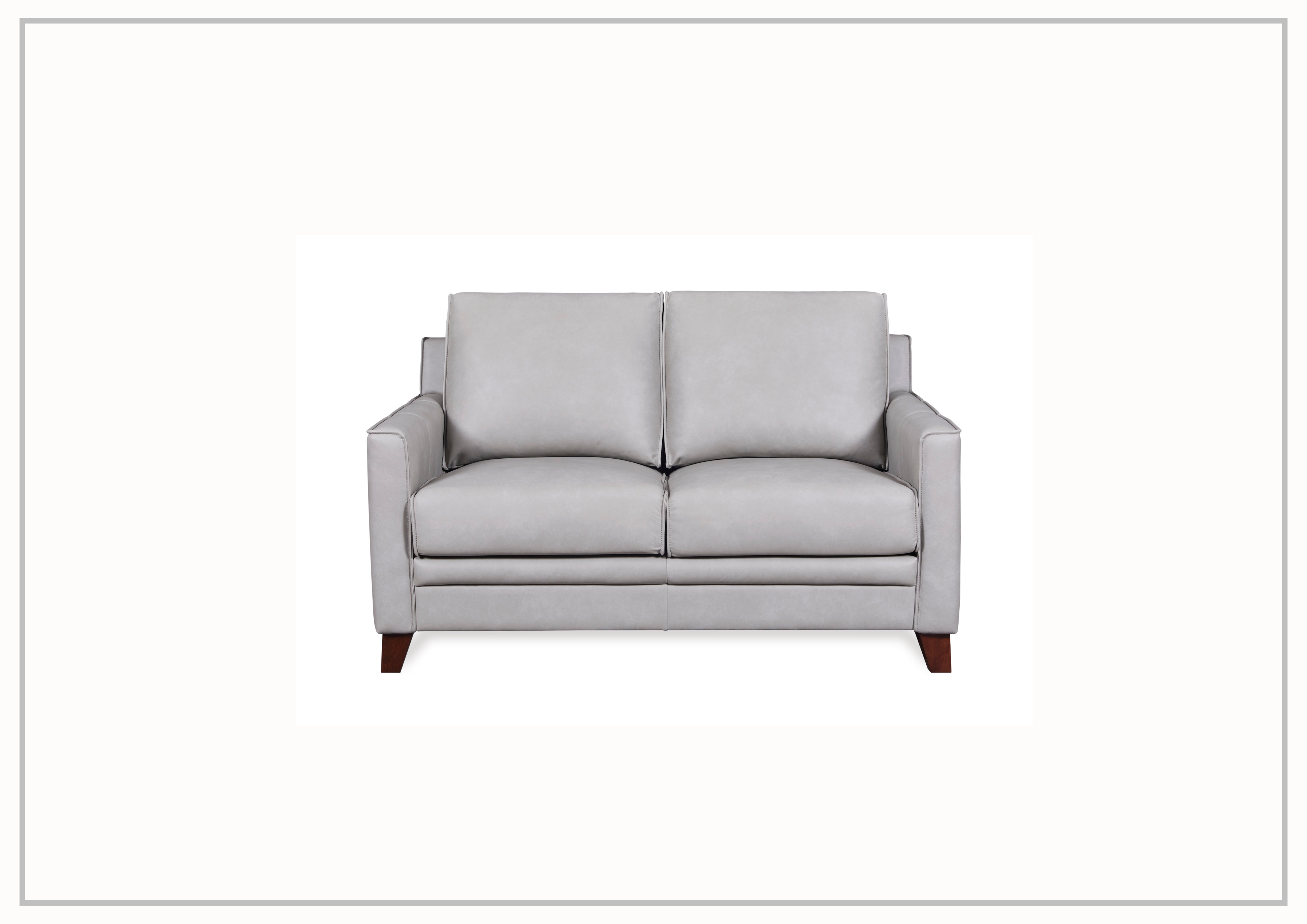 Gio Italia Home Samson Genuine Leather Loveseat Sofa in Gray – Luxurious Small Couch for Living Room, Apartment, or Office