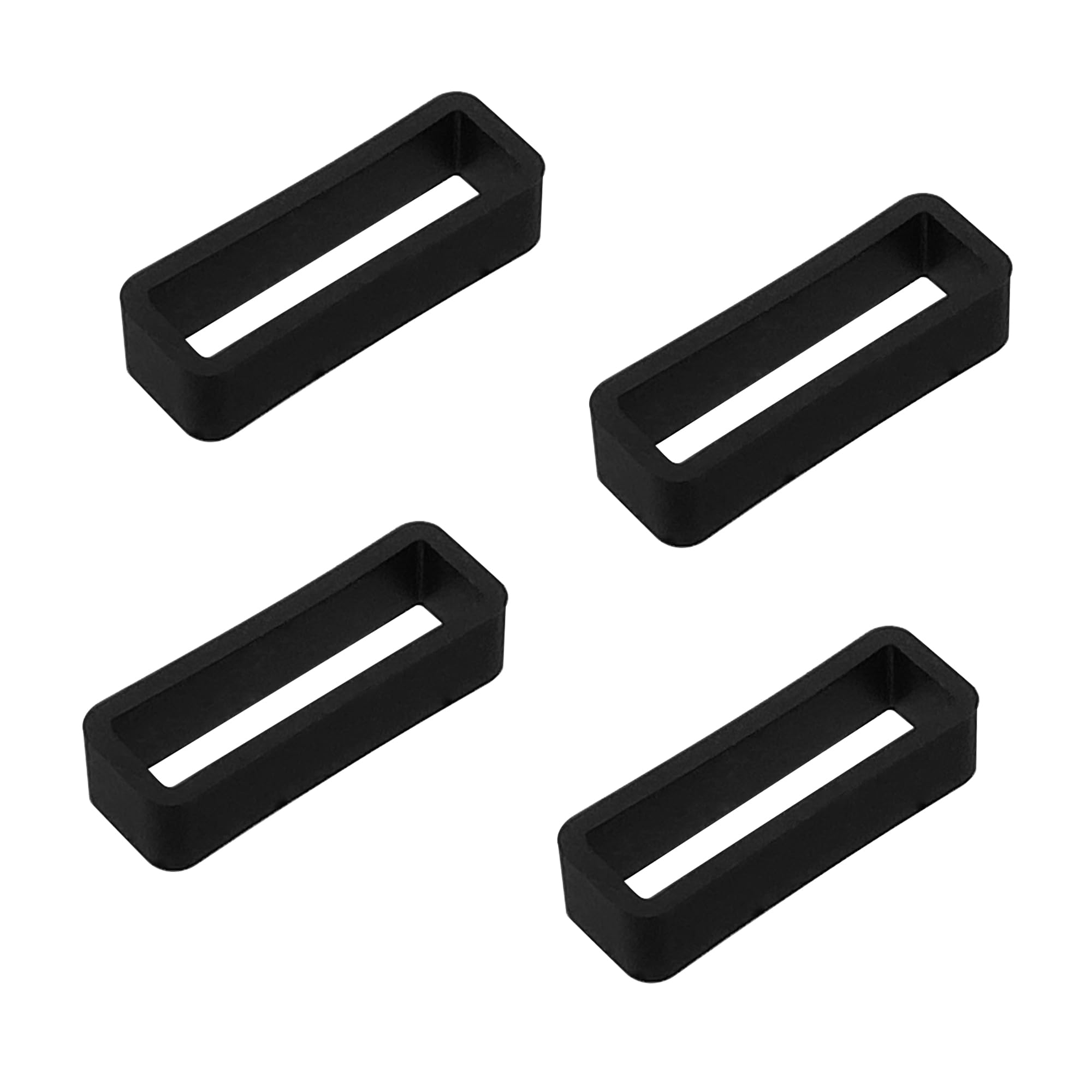 Black 24mm Watch Strap Loop 4-Pack - Replacement Band Keeper for Secure Fit