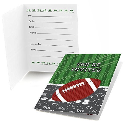 Big Dot of Happiness End Zone Football Baby Shower & Birthday Party Invitations - 8 Count - Perfect for Sports Themed Celebrations and Game Day Events